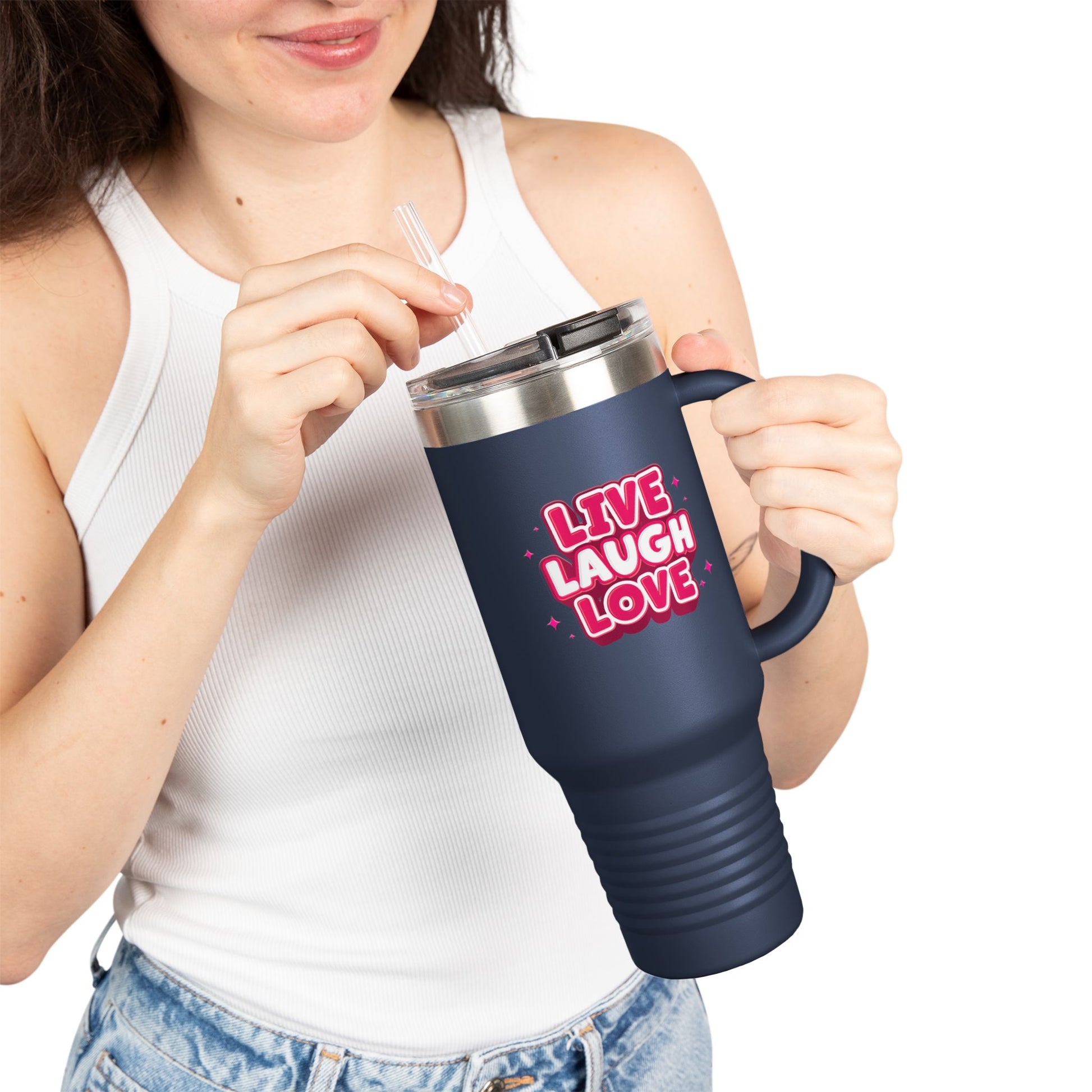 Live Laugh Love Statement 40oz Insulated Travel Mug