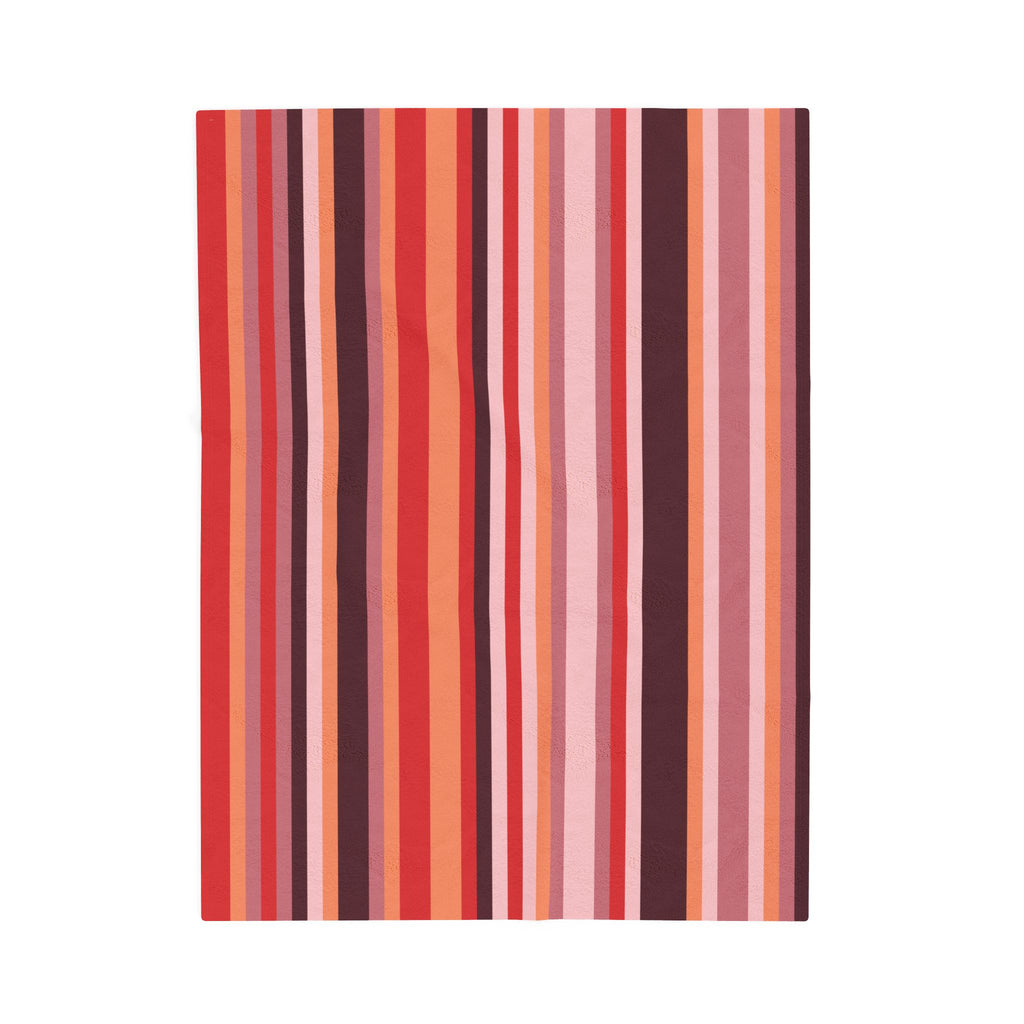 Cozy Multicoloured Striped Velveteen Plush Blanket