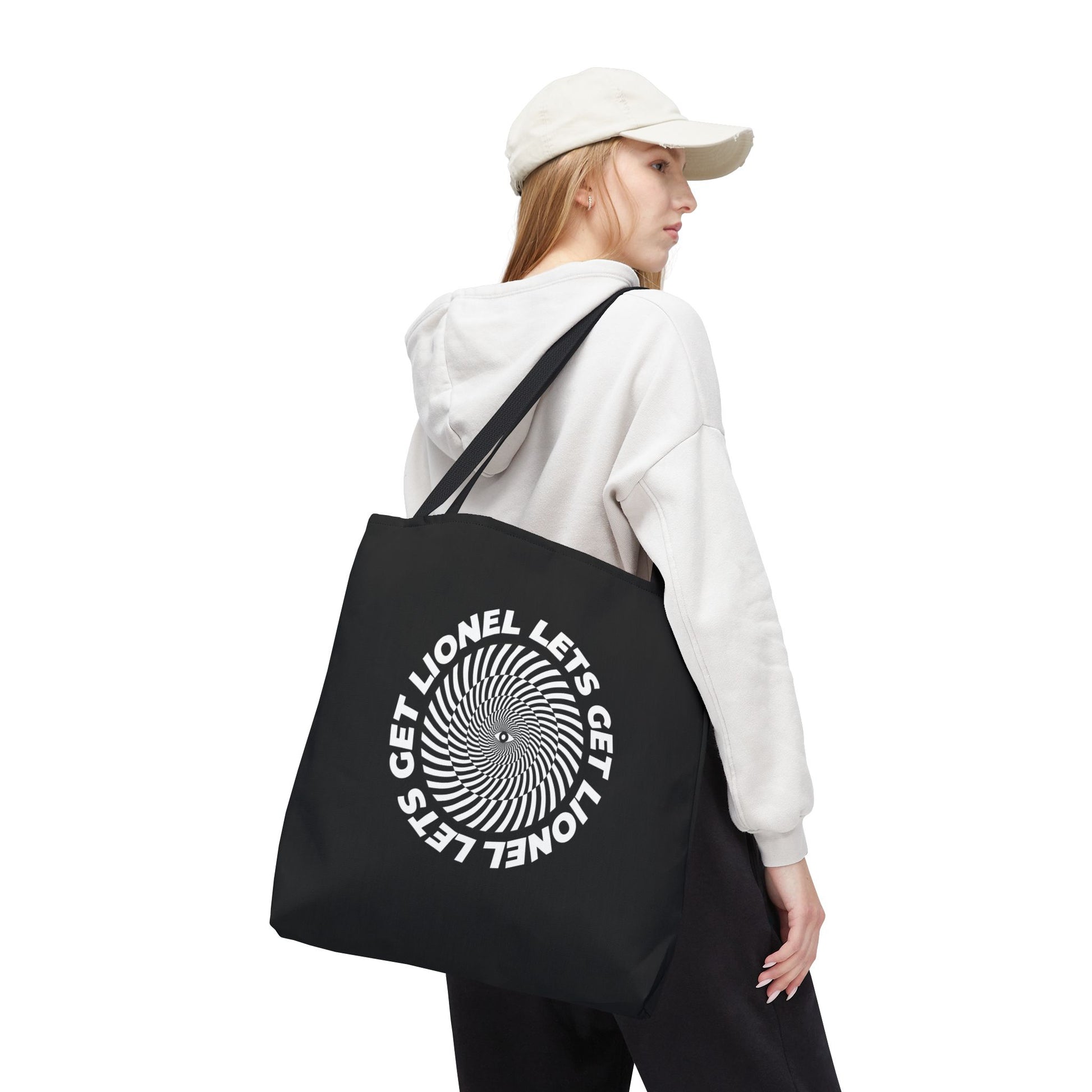Let's Get Lionel Optical Illusion Statement Reusable Eco-Friendly Tote Bag