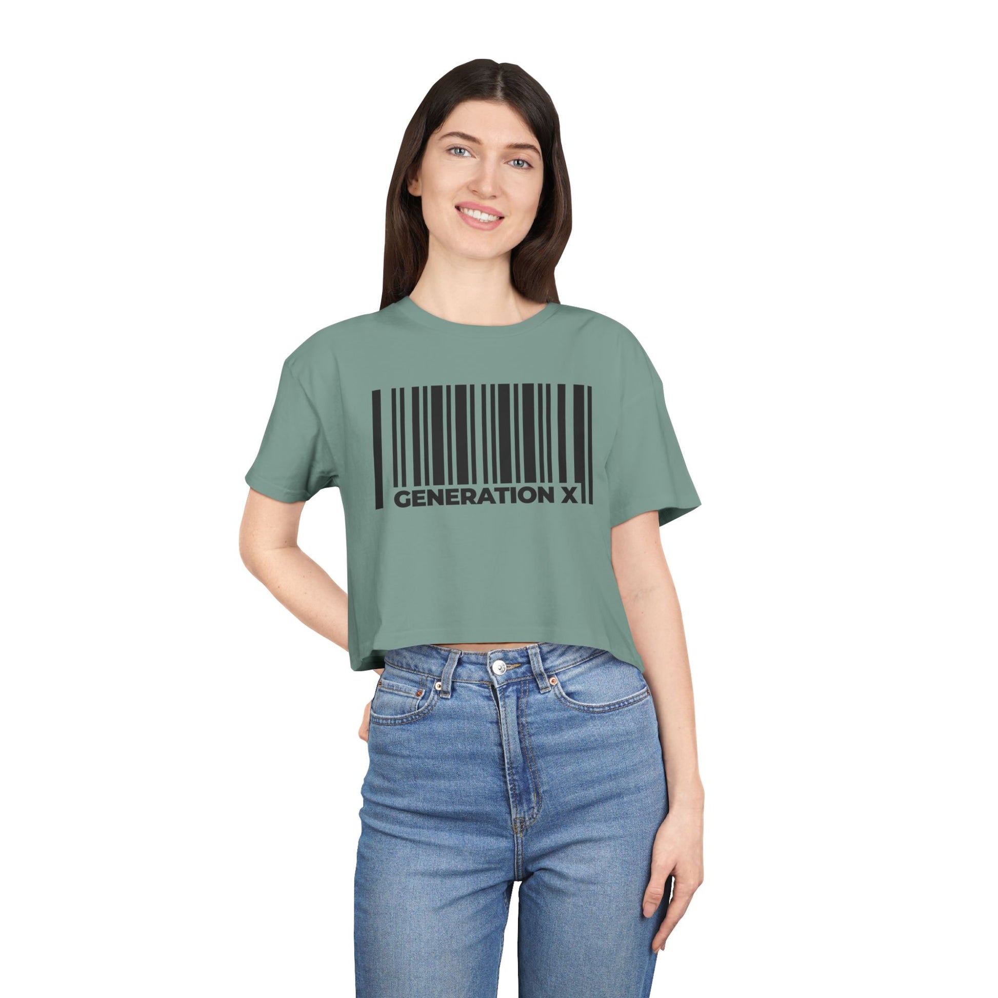 Generation X Barcode Women's Crop Tee