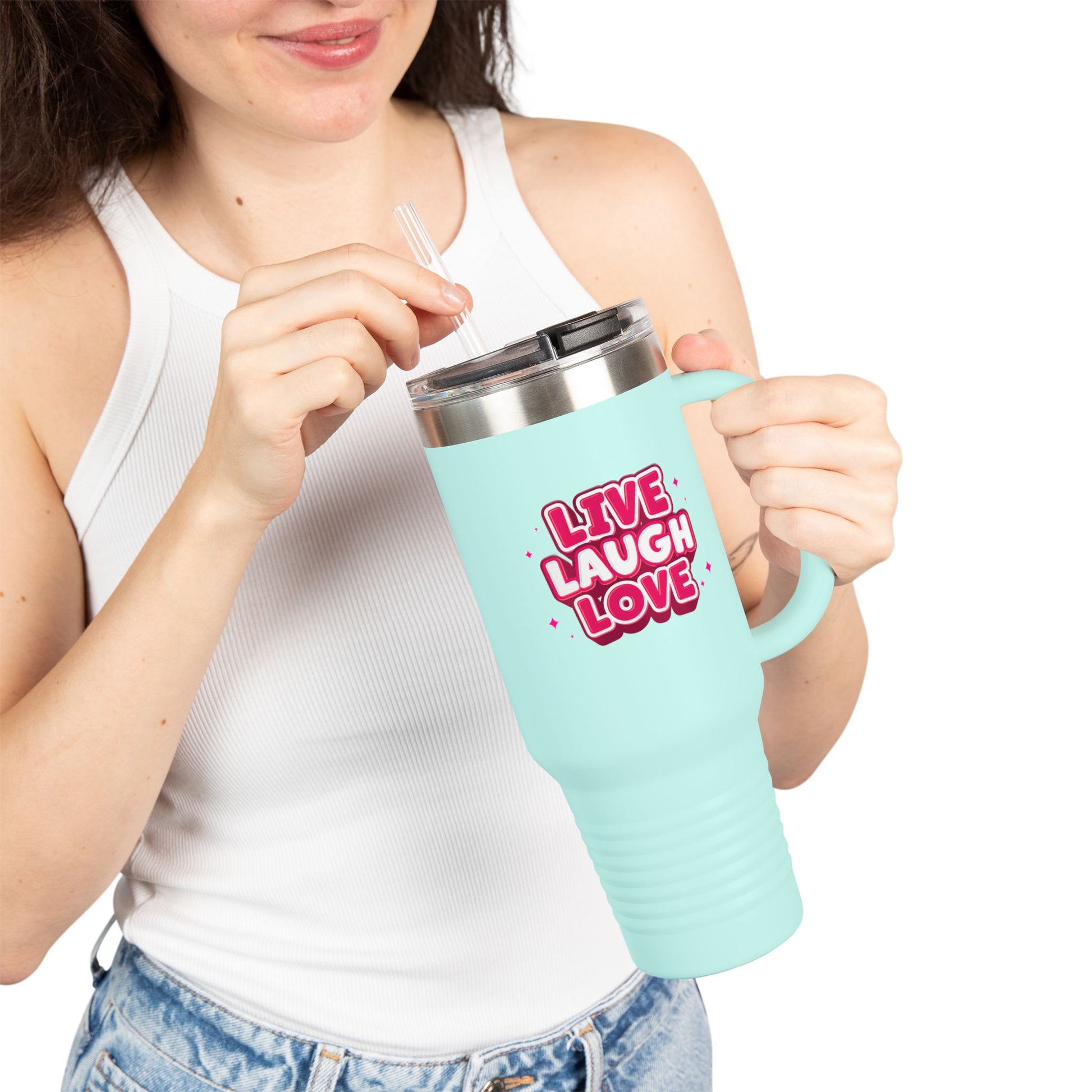 Live Laugh Love Statement 40oz Insulated Travel Mug