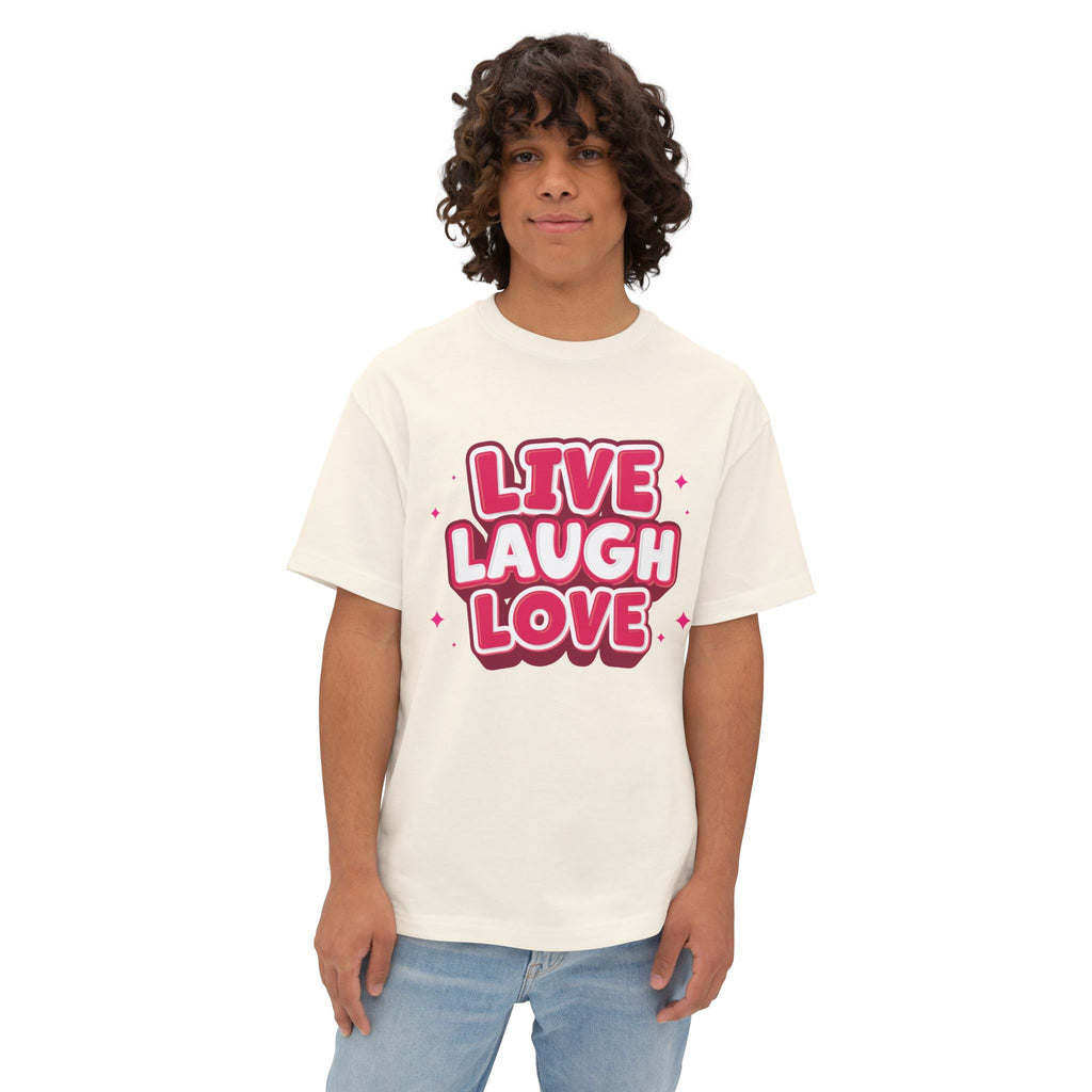 Live Laugh Love Statement Unisex Oversized Boxy Tee