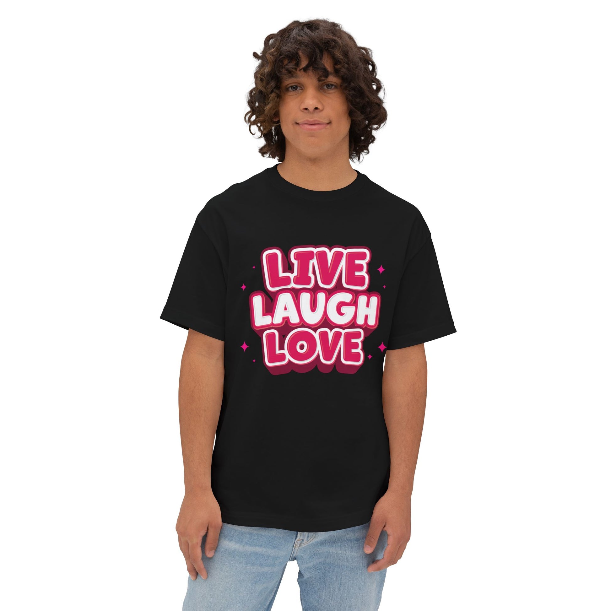 Live Laugh Love Statement Unisex Oversized Boxy Tee