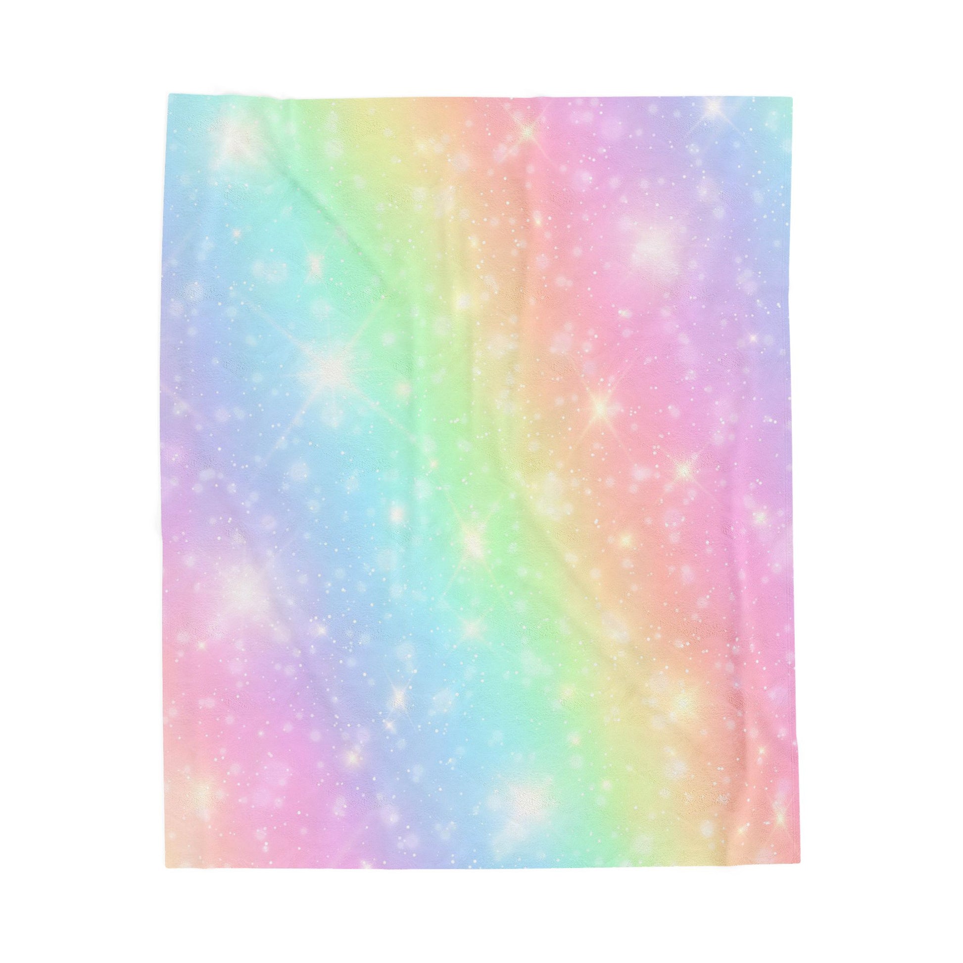 Cozy Rainbow Sparkles Velveteen Plush Blanket