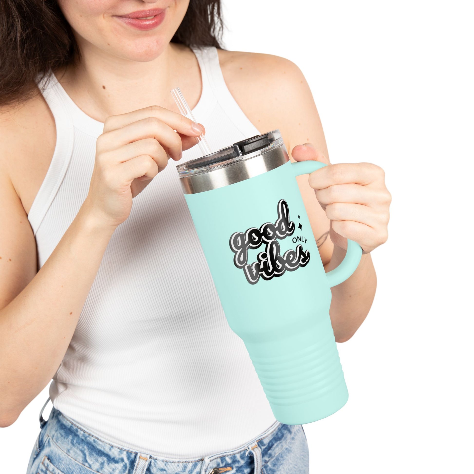 Good Vibes Only Statement 40oz Insulated Travel Mug