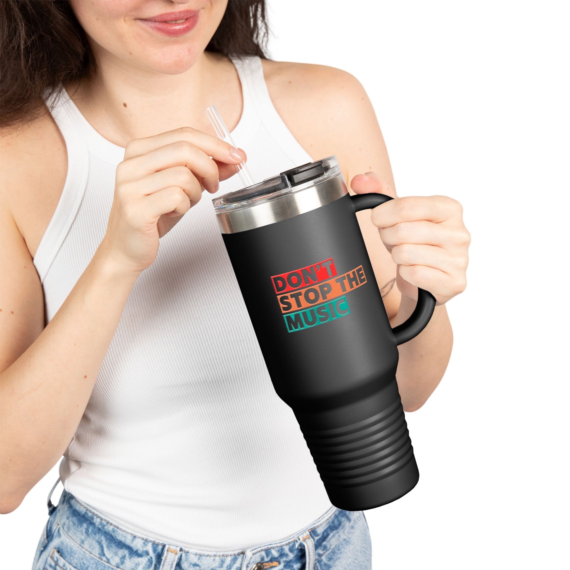 Don't Stop The Music Statement 40oz Insulated Travel Mug