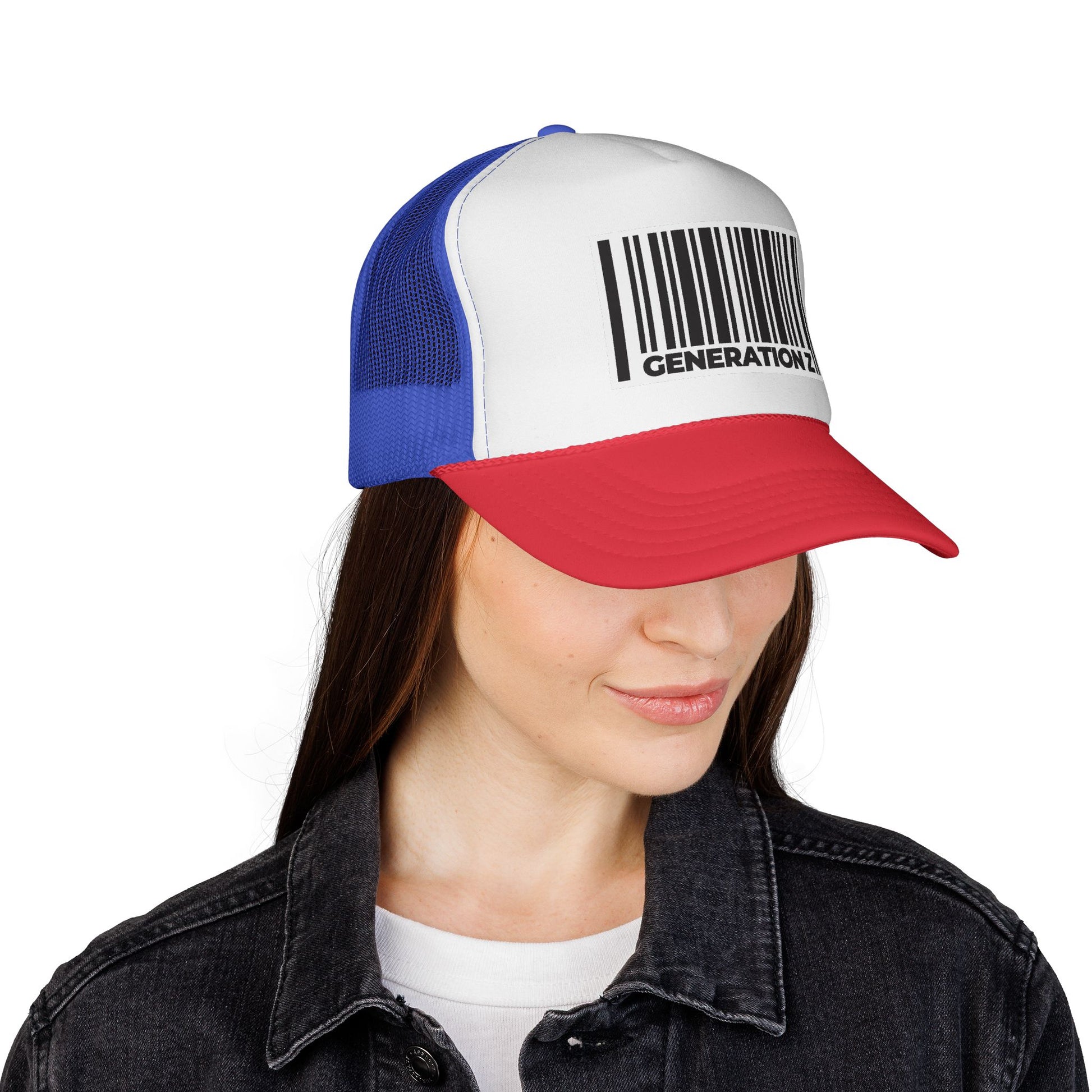 Generation Z Barcode Design Unisex Adjustable Trucker Cap
