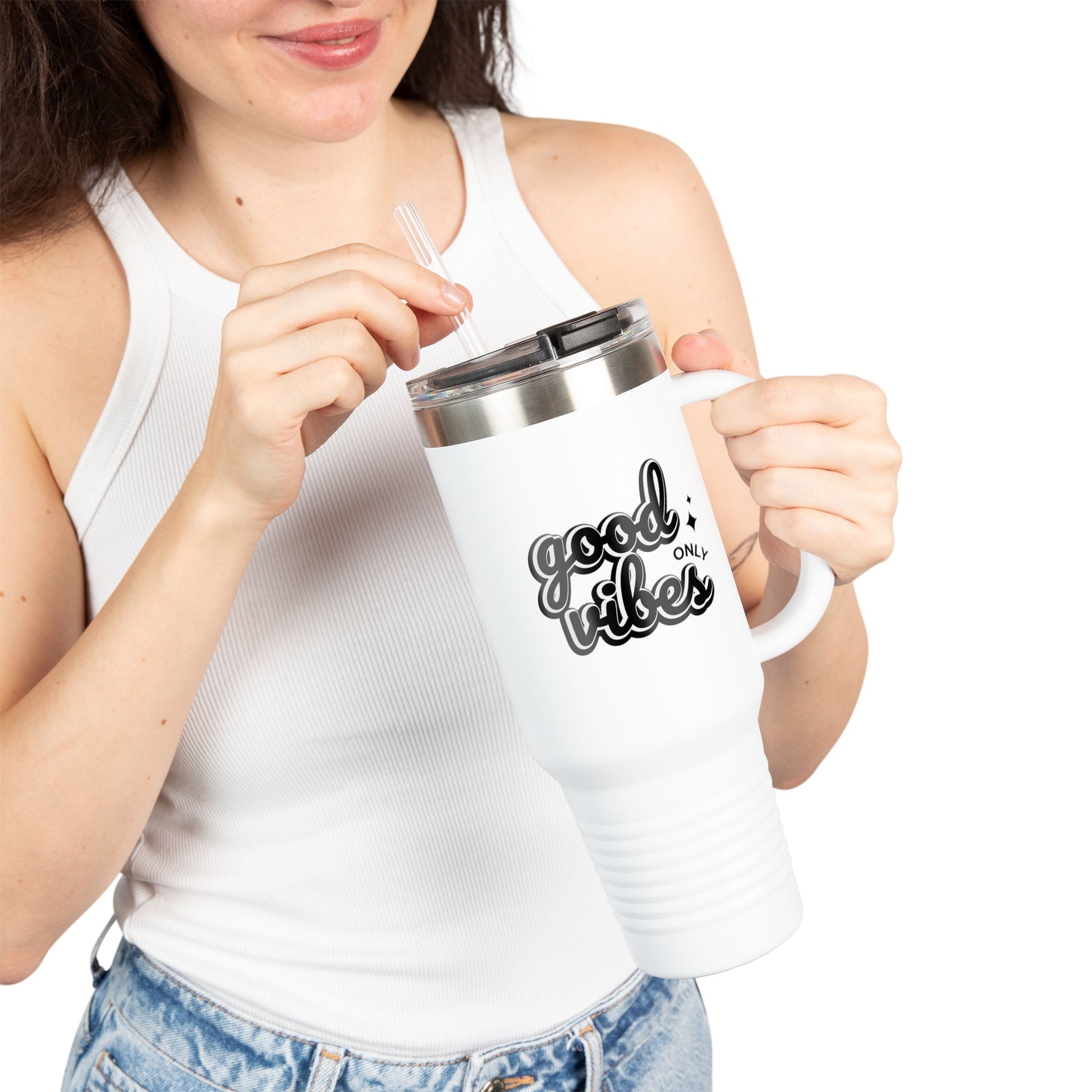 Good Vibes Only Statement 40oz Insulated Travel Mug