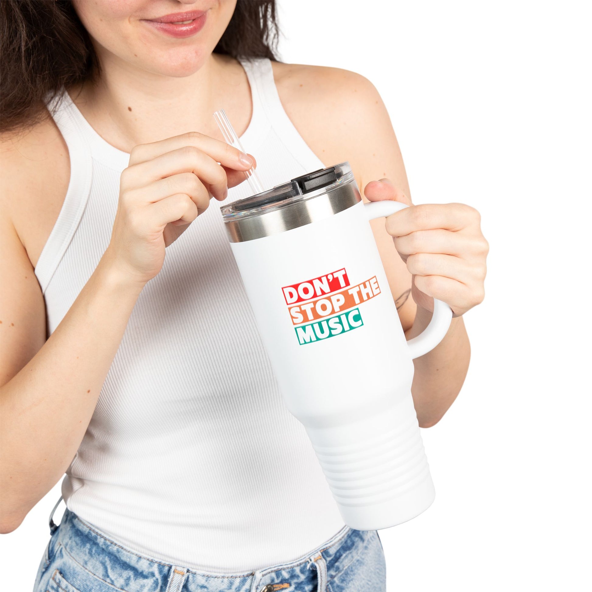 Don't Stop The Music Statement 40oz Insulated Travel Mug