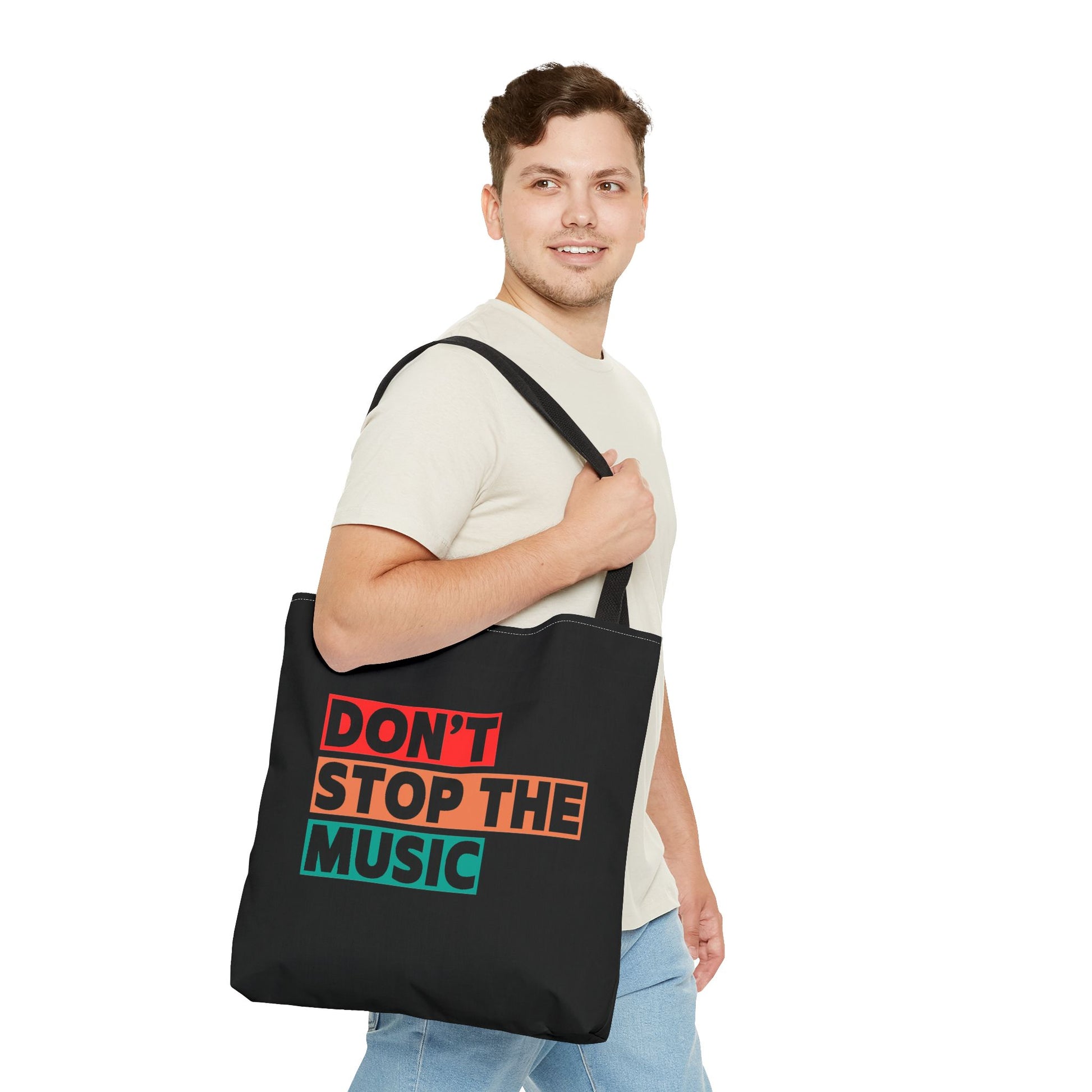 Don't Stop The Music Statement Reusable Shopping Tote Bag