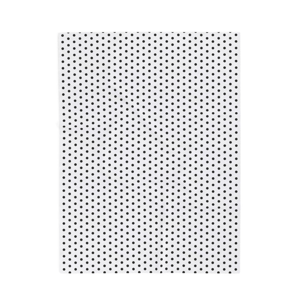 Cozy White & Black Polka Dot Velveteen Plush Blanket