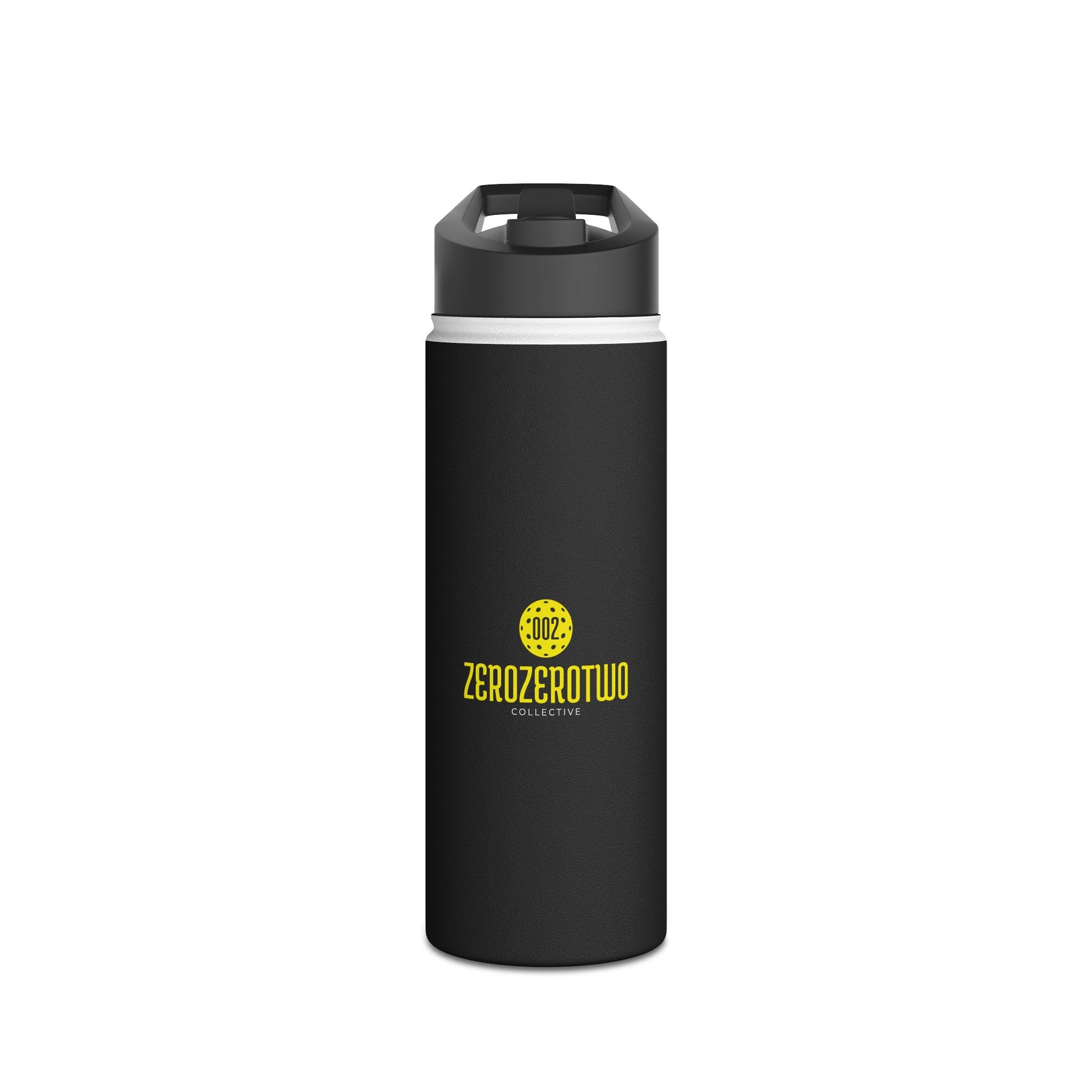 Pickleball ZeroZeroTwo Branded Black Stainless Steel Water Bottle