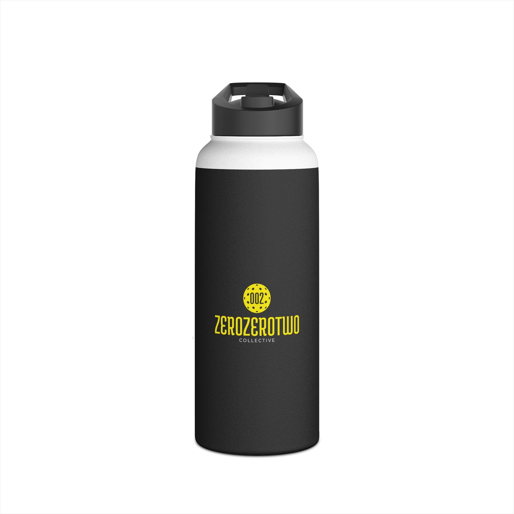 Pickleball ZeroZeroTwo Branded Black Stainless Steel Water Bottle