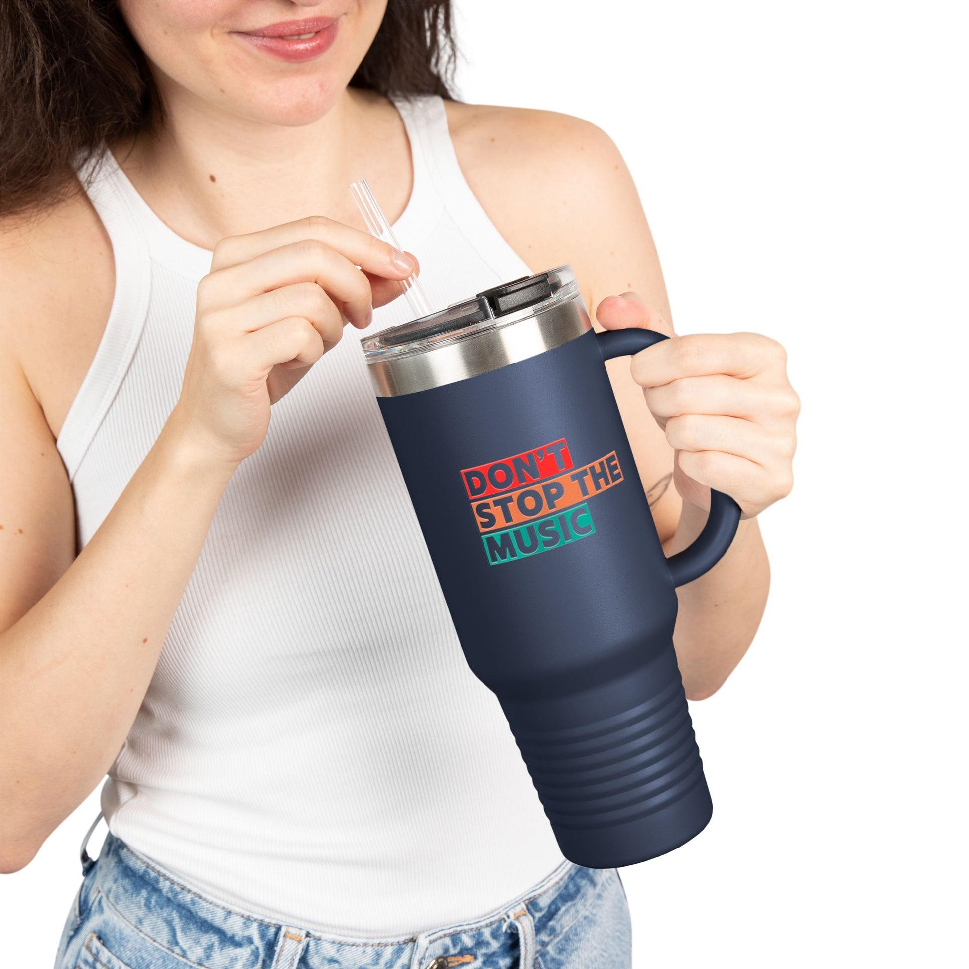 Don't Stop The Music Statement 40oz Insulated Travel Mug