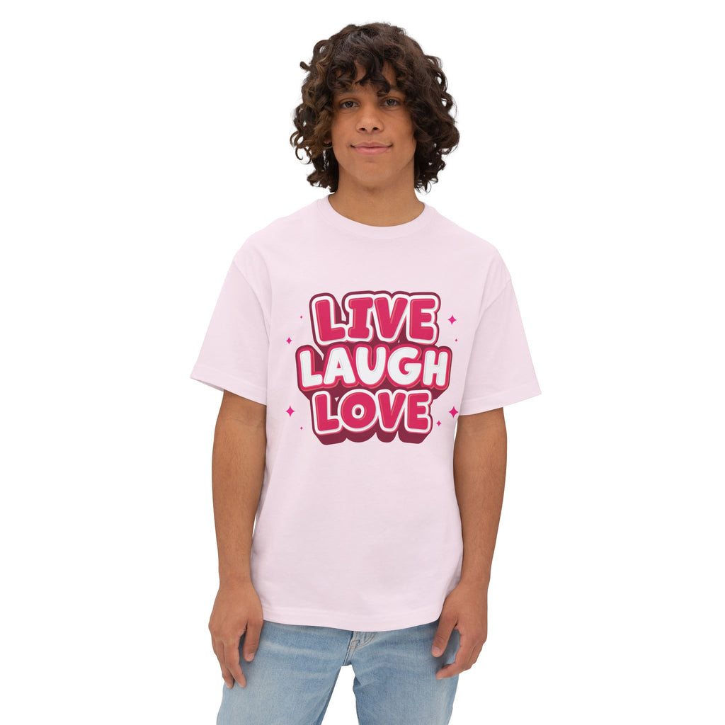 Live Laugh Love Statement Unisex Oversized Boxy Tee