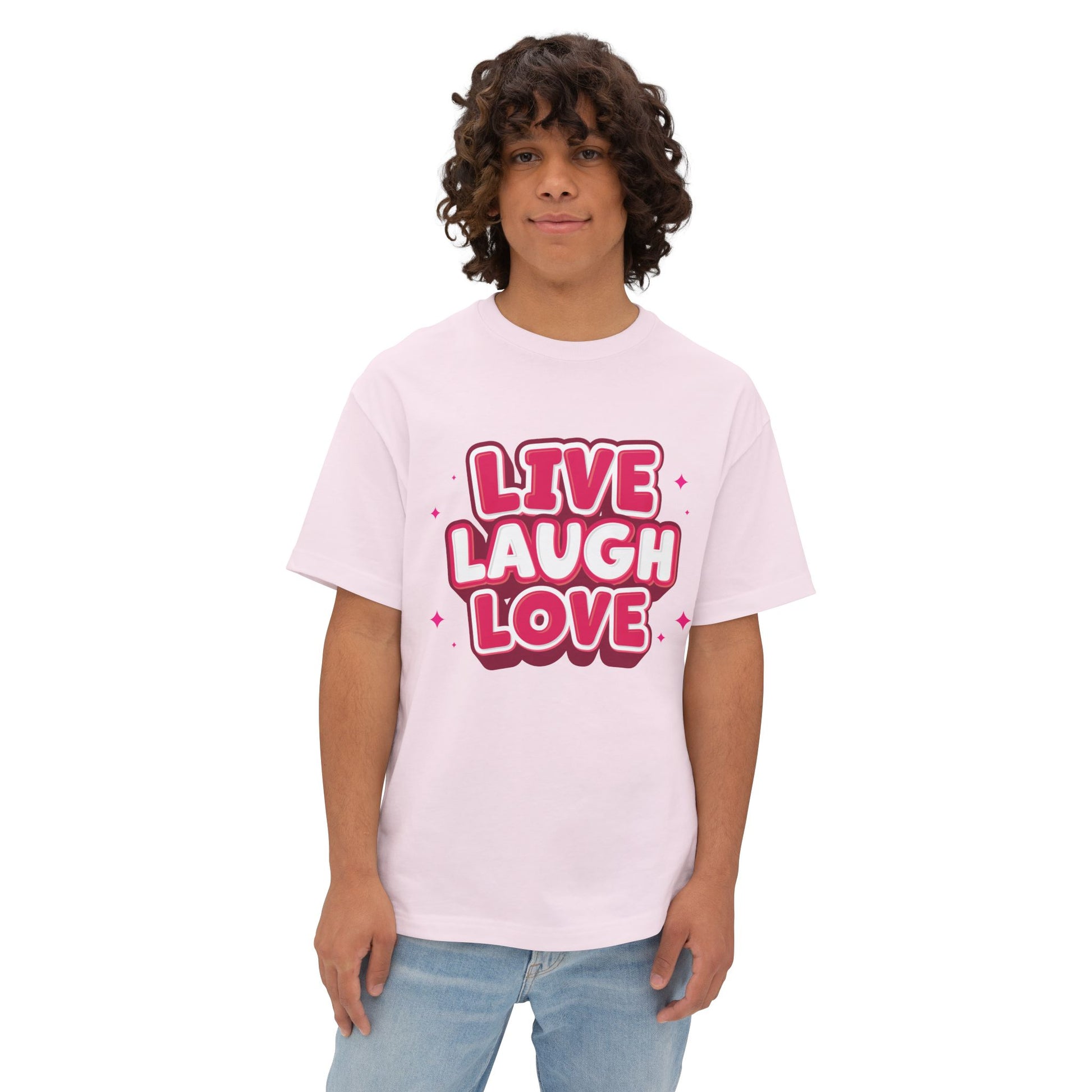 Live Laugh Love Statement Unisex Oversized Boxy Tee