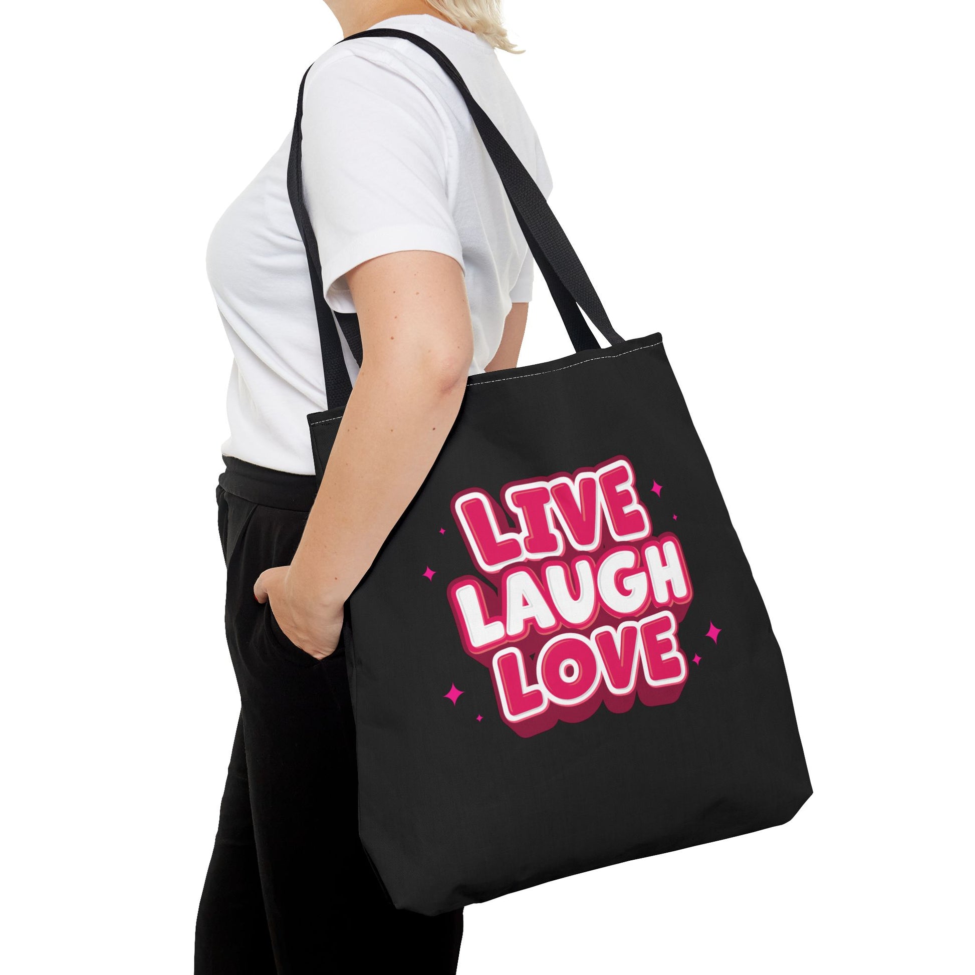 Live Laugh Love Statement Reusable Shopping Tote Bag