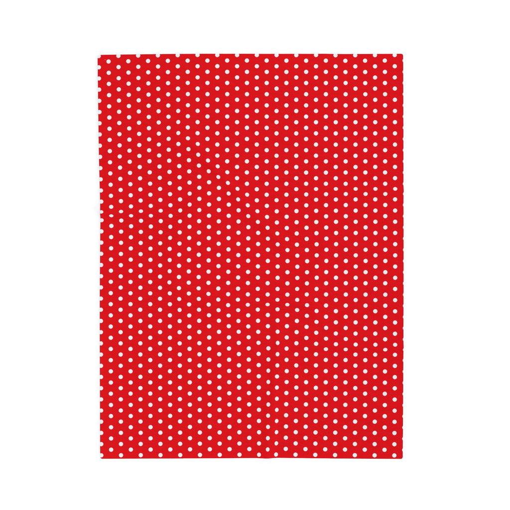 Cozy Red with White Polka Dots Velveteen Plush Blanket