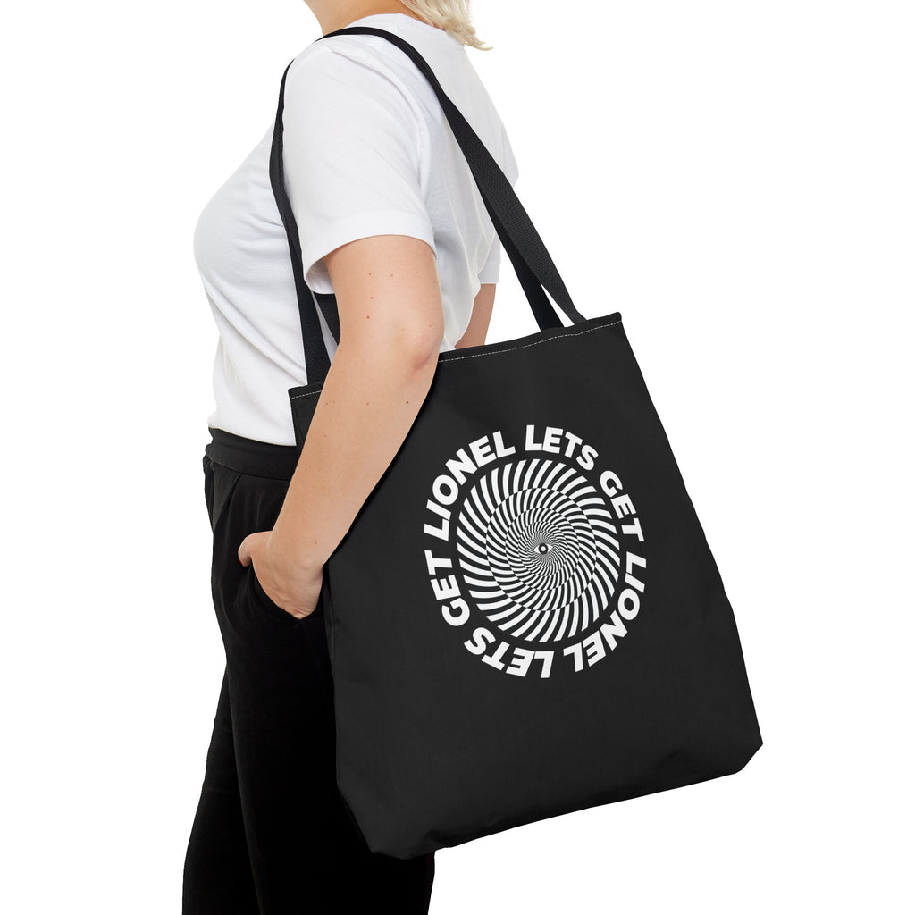 Let's Get Lionel Optical Illusion Statement Reusable Eco-Friendly Tote Bag