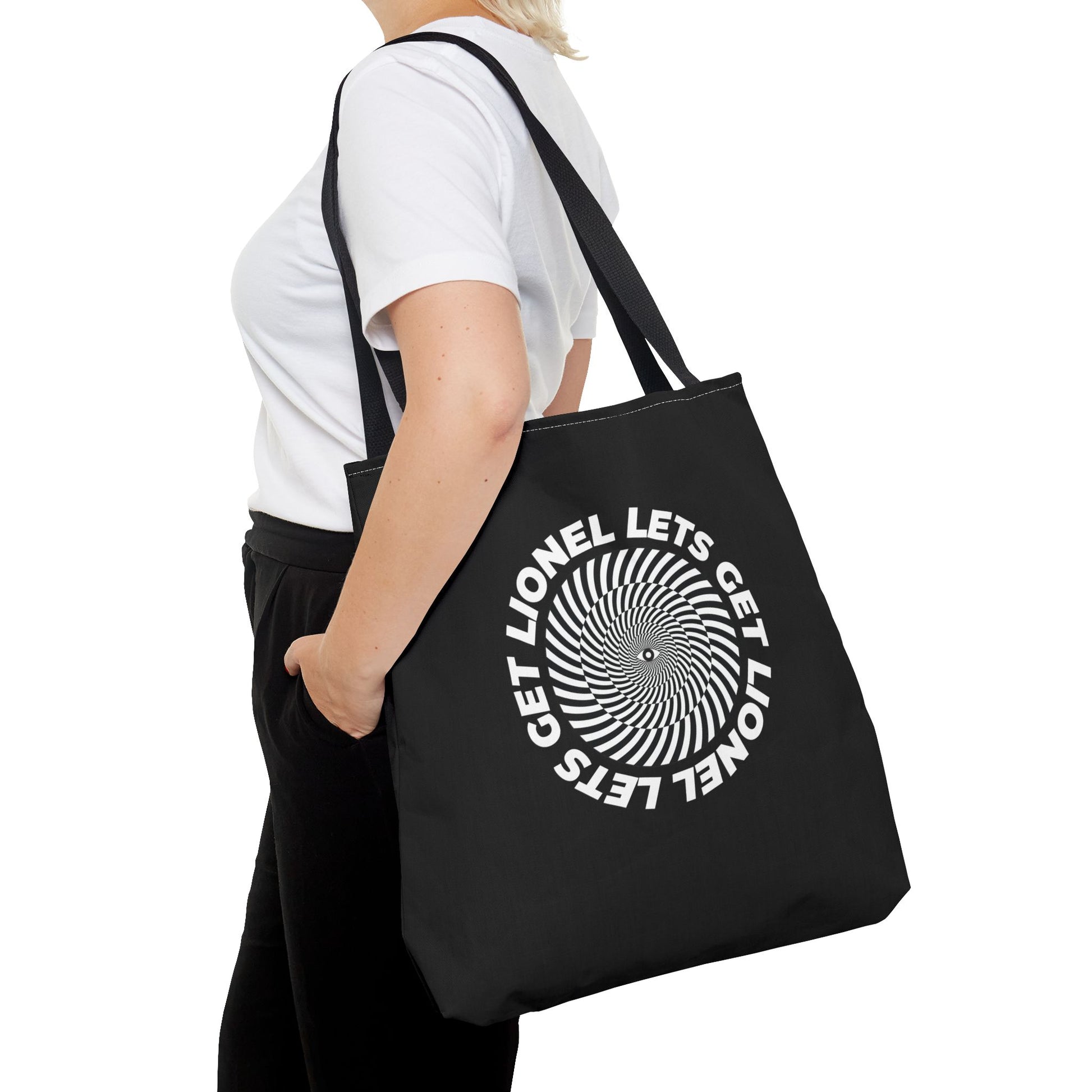 Let's Get Lionel Optical Illusion Statement Reusable Eco-Friendly Tote Bag
