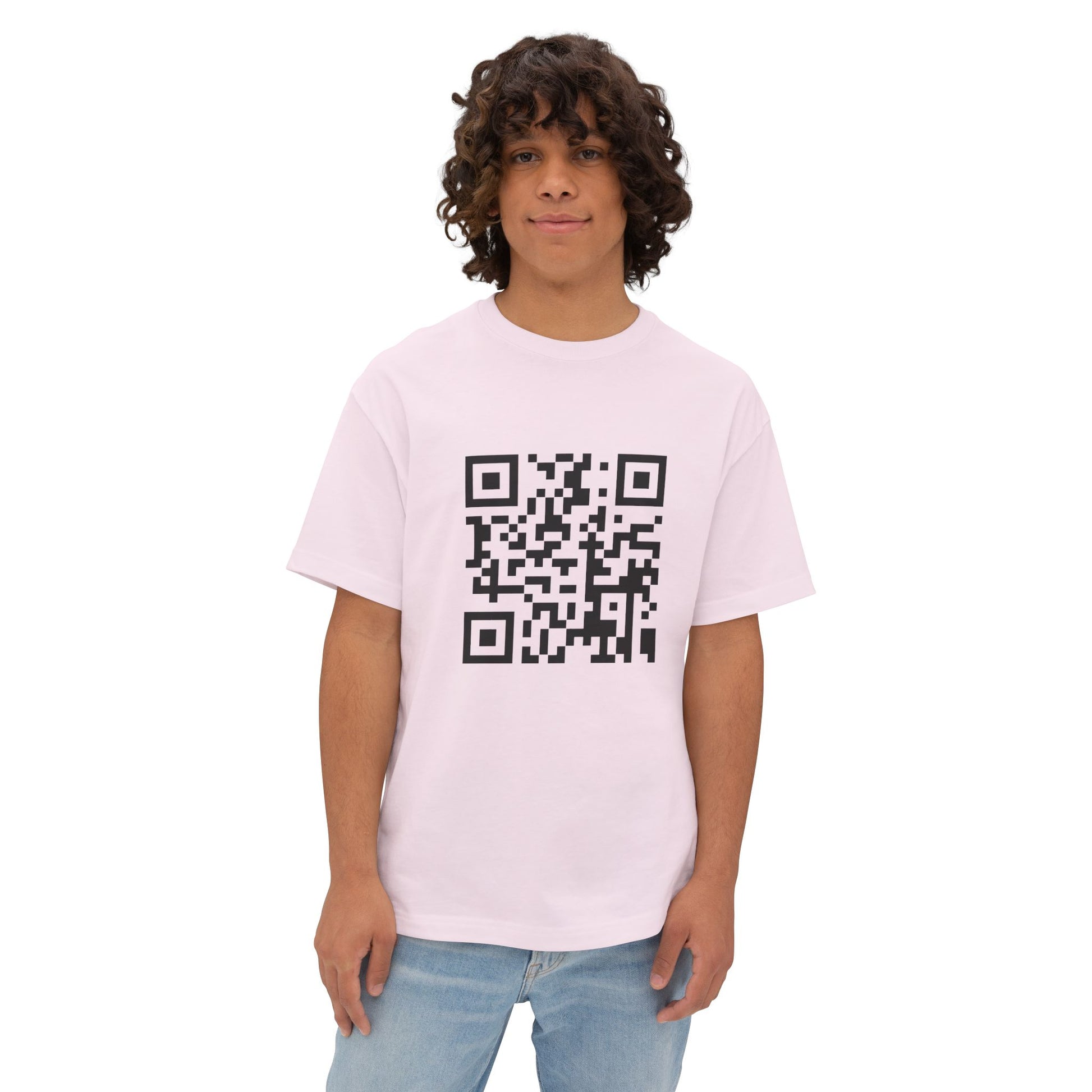 QR Code Statement Unisex Oversized Boxy Tee