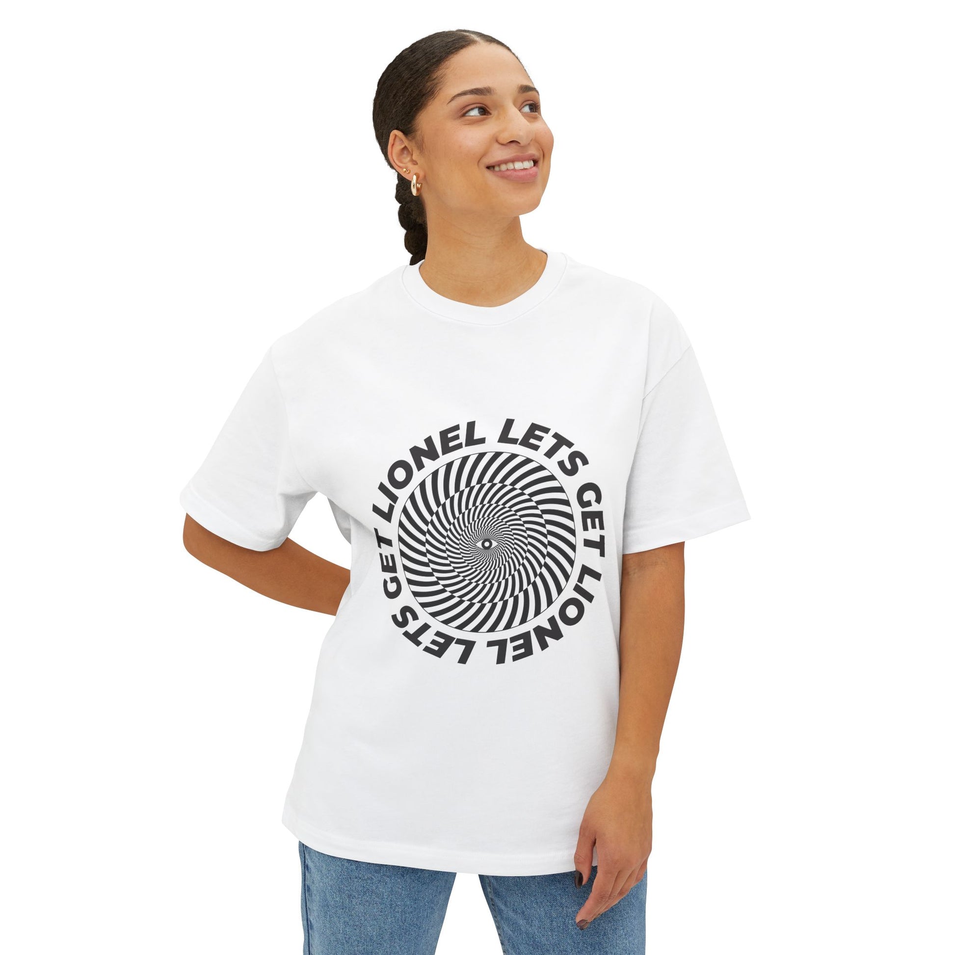 Let's Get Lionel Optical Illusion Statement Graphic Tee with Magic Eye