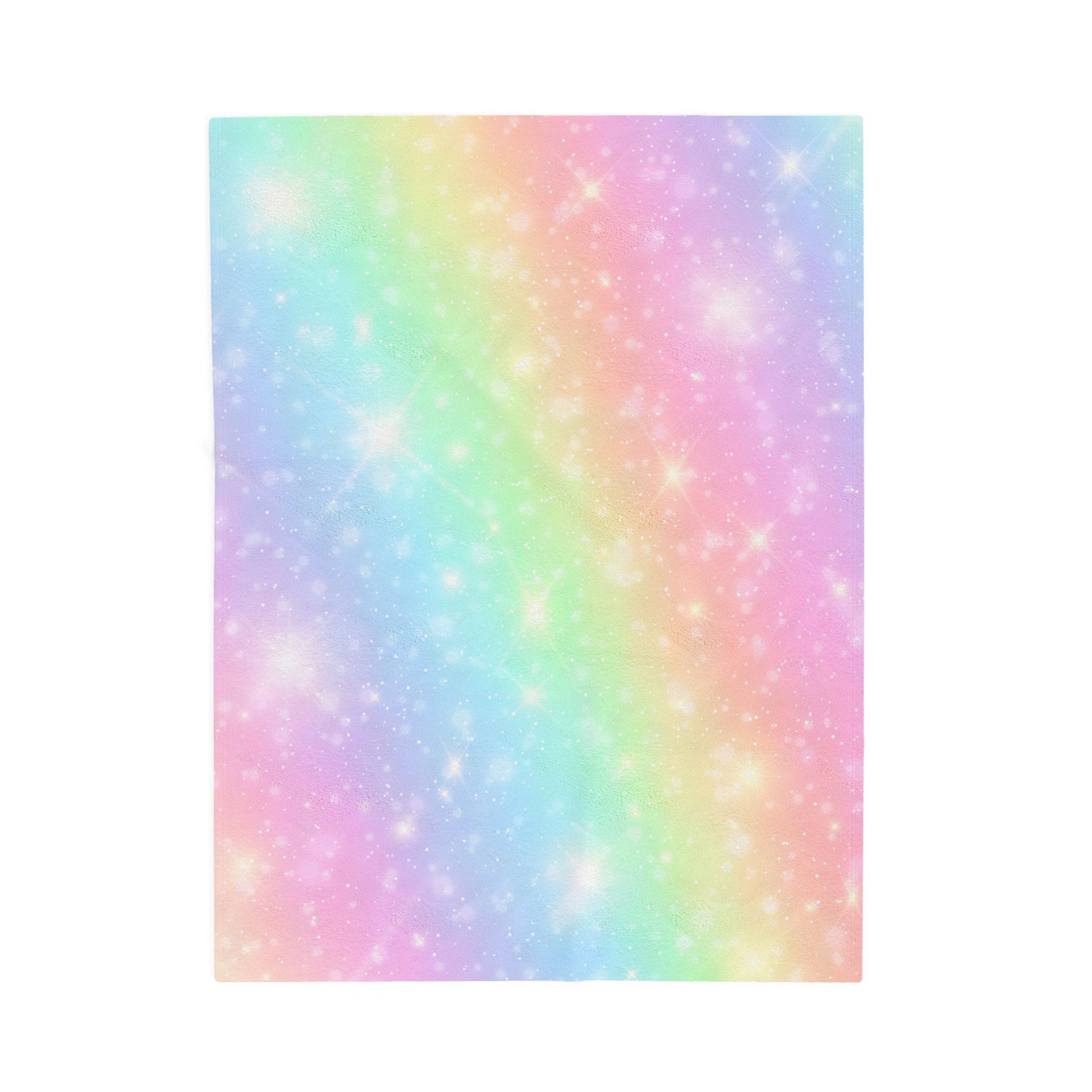 Cozy Rainbow Sparkles Velveteen Plush Blanket