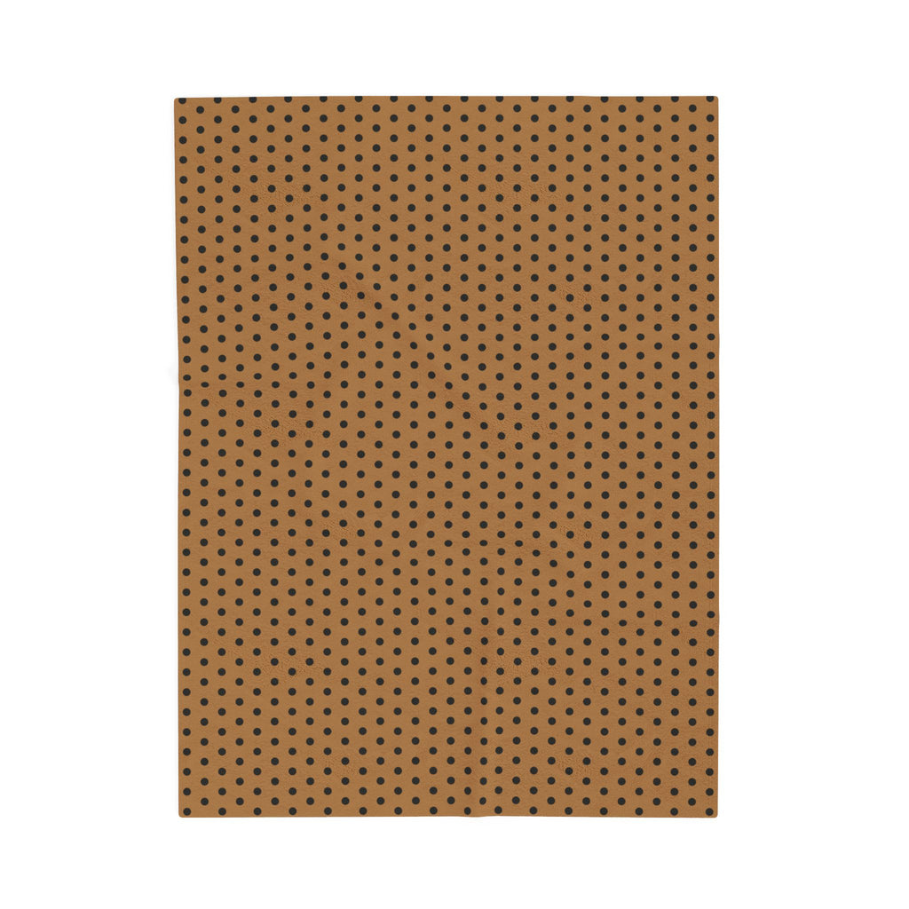 Cozy Caramel & Black Polka Dot Velveteen Plush Blanket
