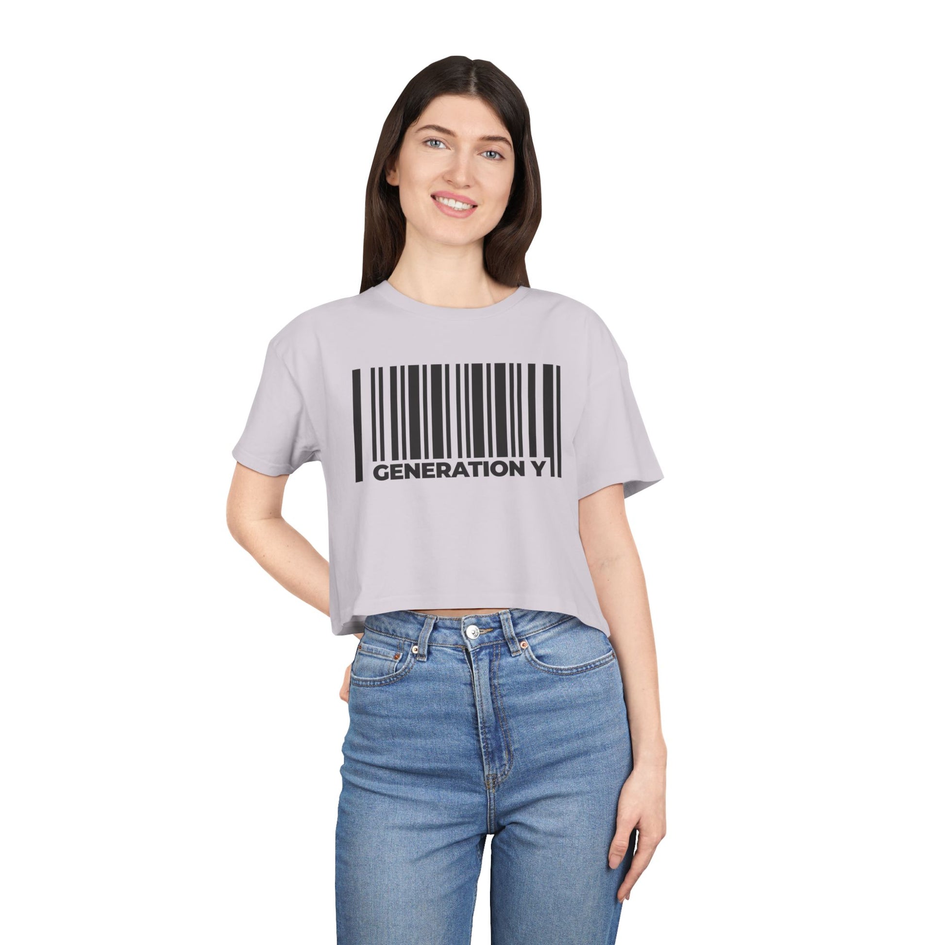 Generation Y Barcode Women's Crop Tee