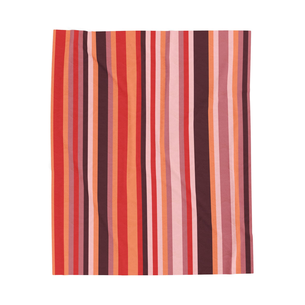 Cozy Multicoloured Striped Velveteen Plush Blanket