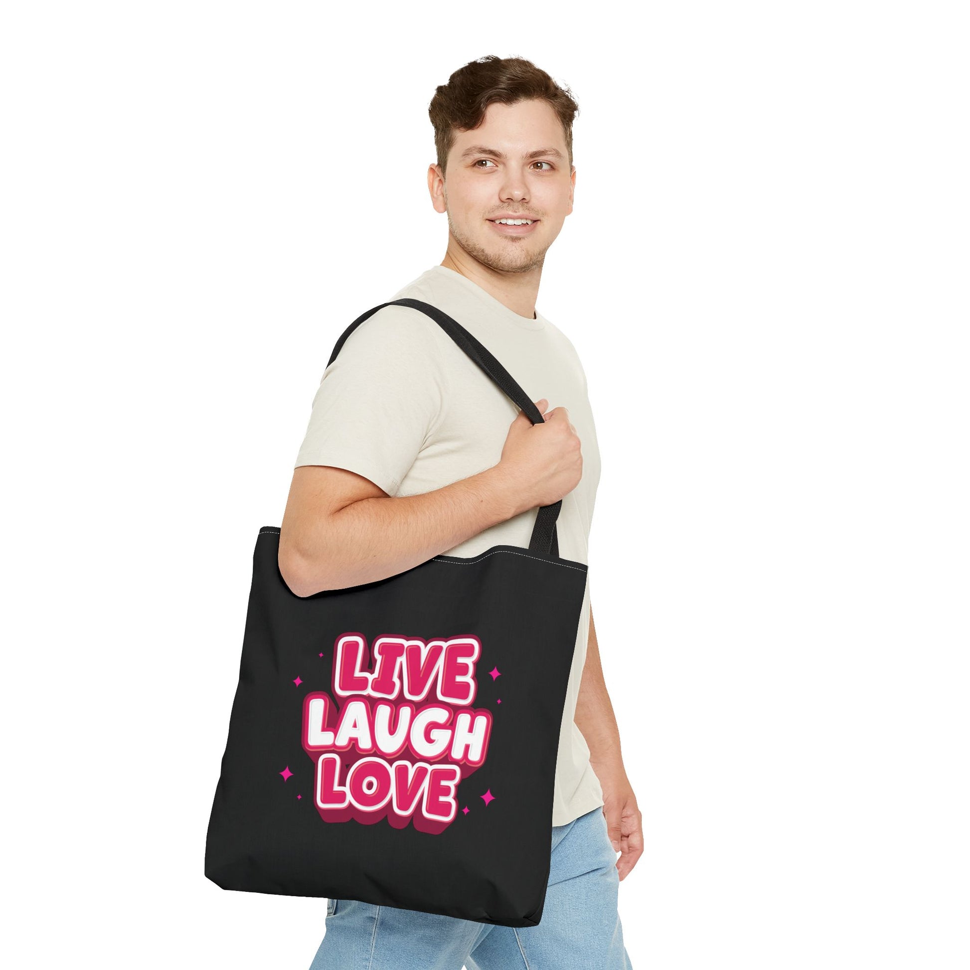 Live Laugh Love Statement Reusable Shopping Tote Bag