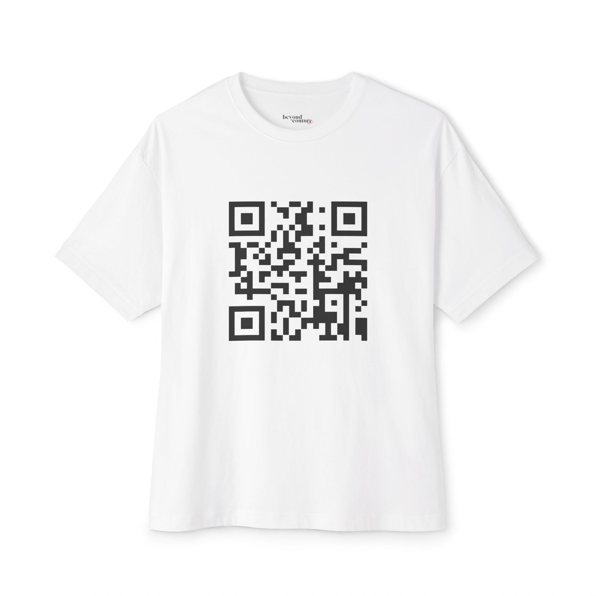 QR Code Statement Unisex Oversized Boxy Tee
