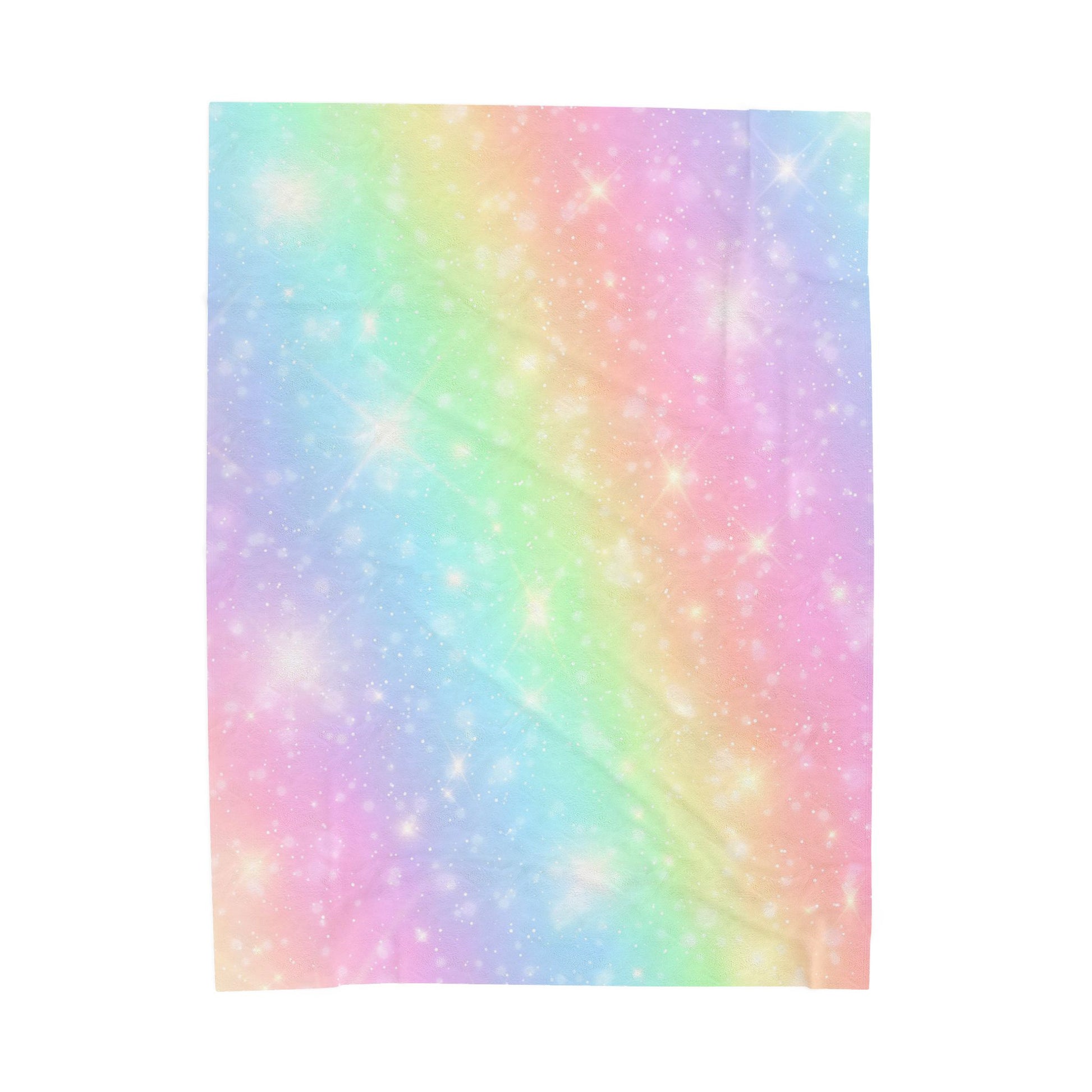 Cozy Rainbow Sparkles Velveteen Plush Blanket