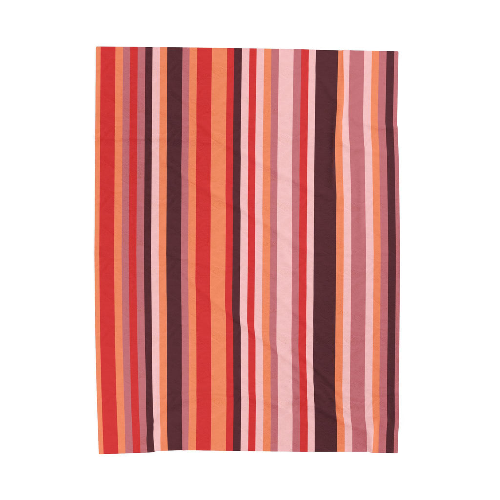 Cozy Multicoloured Striped Velveteen Plush Blanket