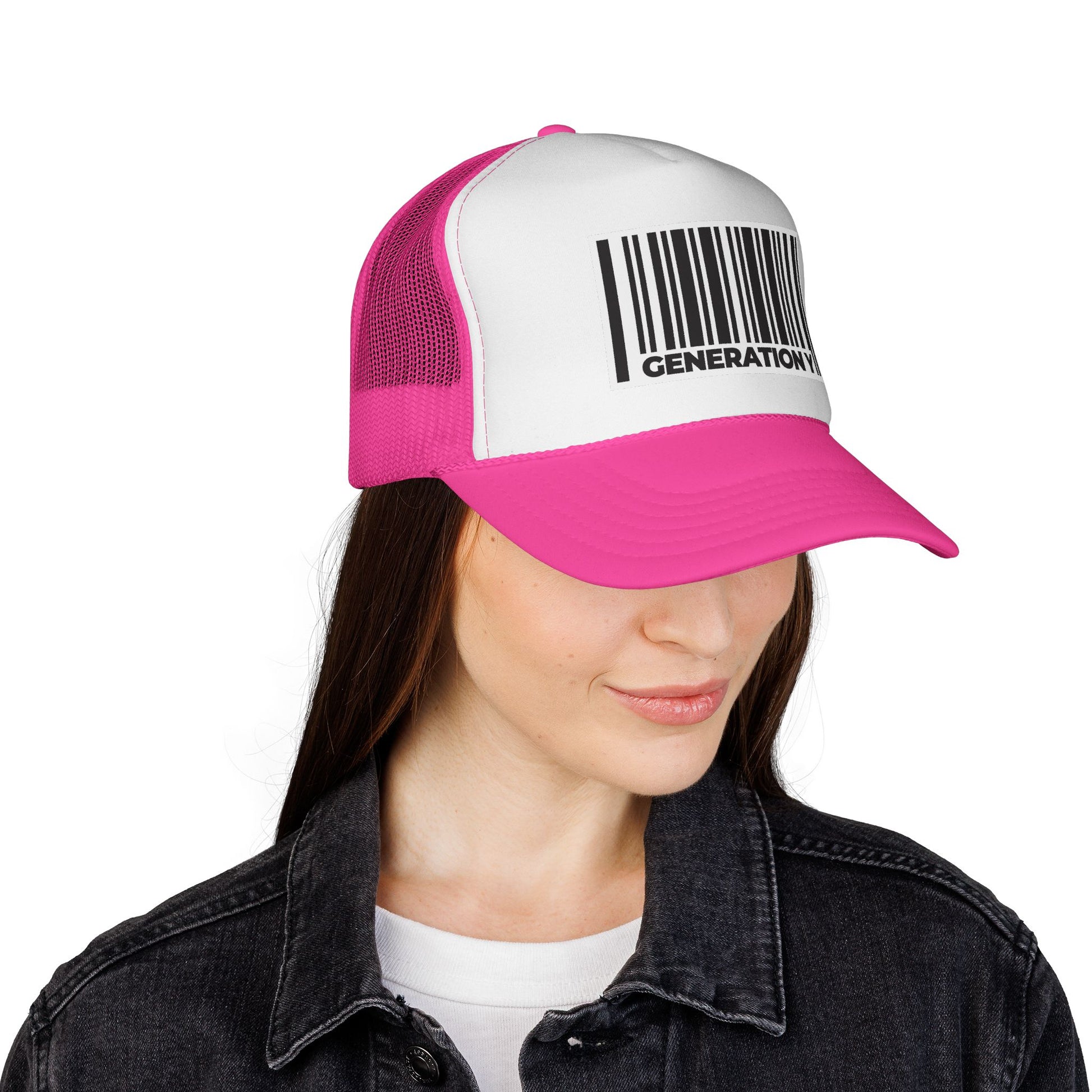 Generation Y Barcode Statement Unisex Adjustable Trucker Cap