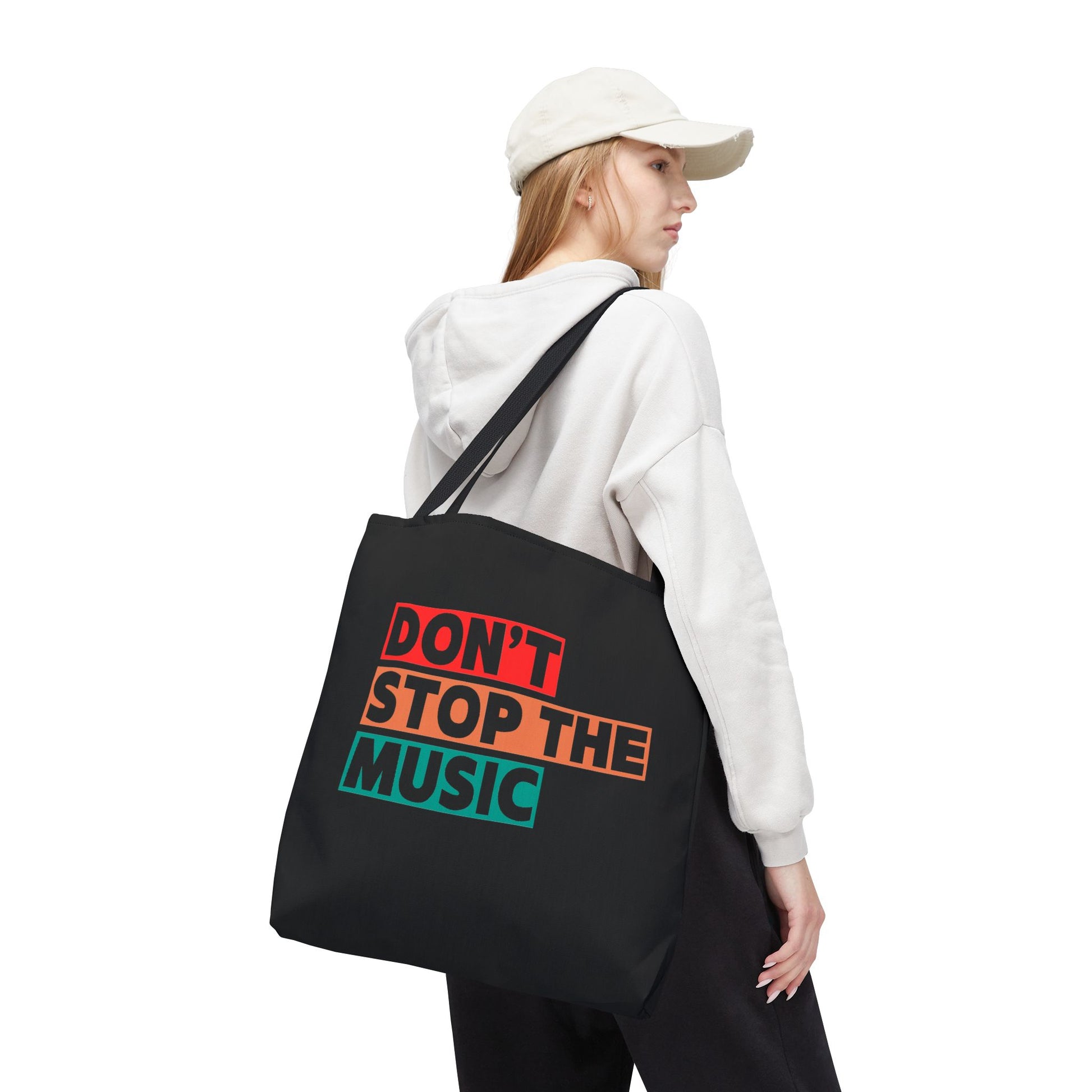 Don't Stop The Music Statement Reusable Shopping Tote Bag