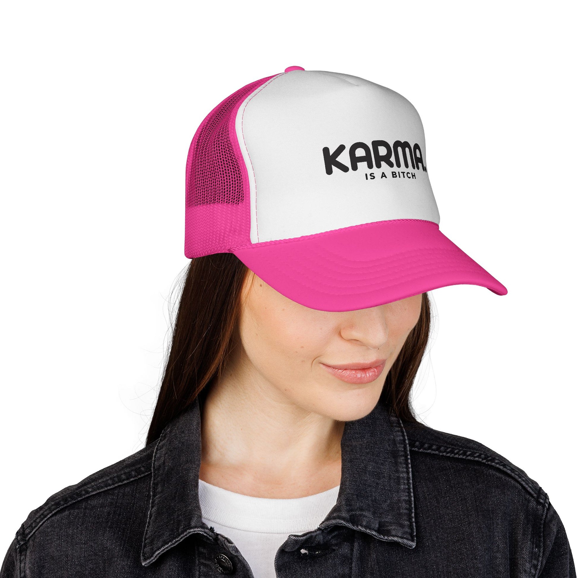 Karma Is A Bitch Statement Unisex Adjustable Trucker Cap