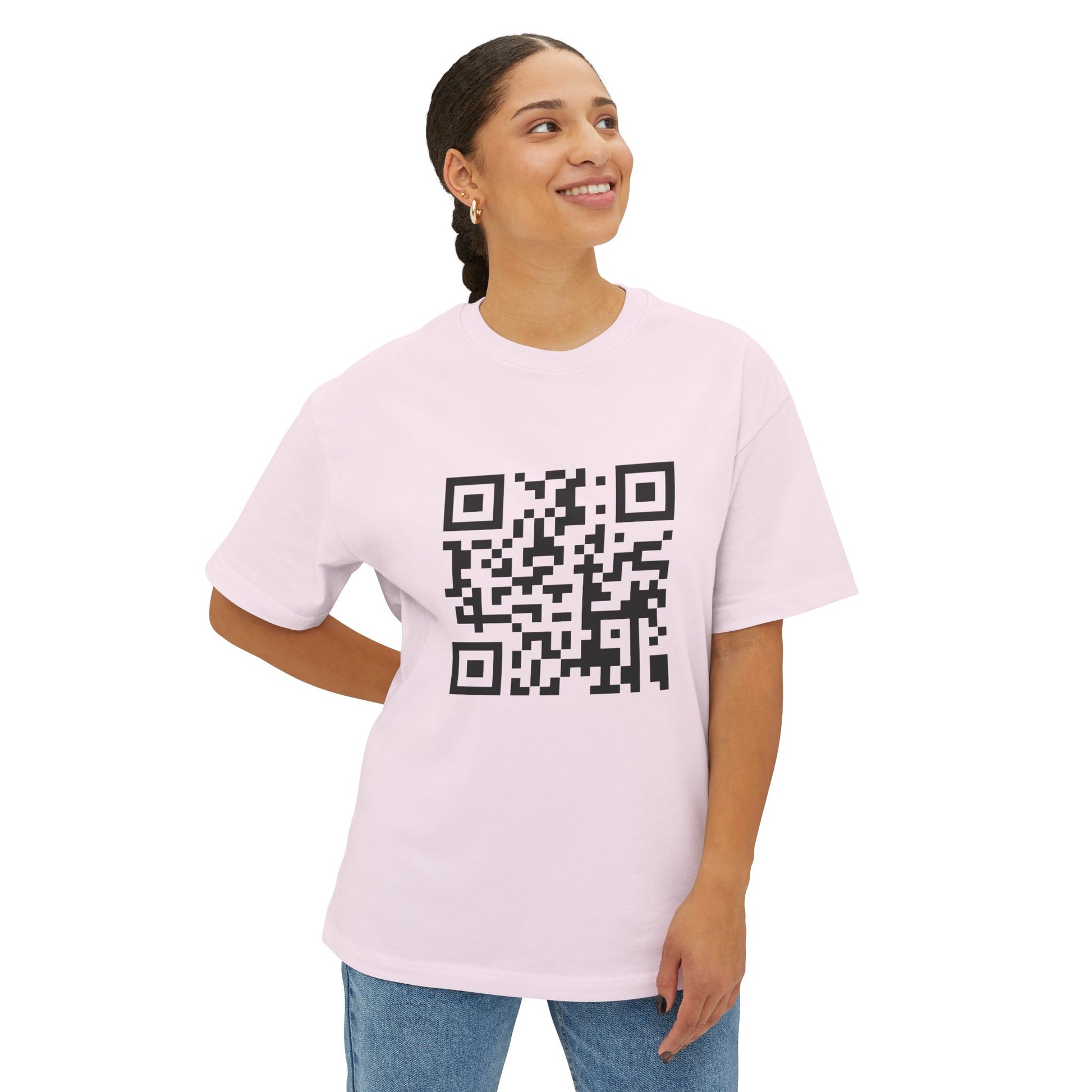 QR Code Statement Unisex Oversized Boxy Tee