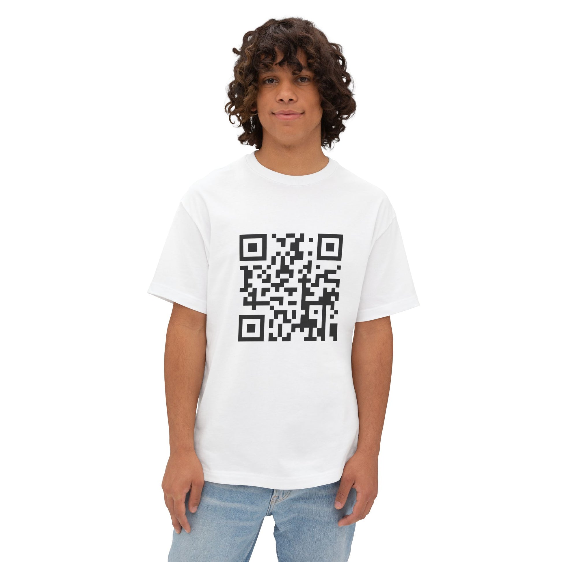QR Code Statement Unisex Oversized Boxy Tee