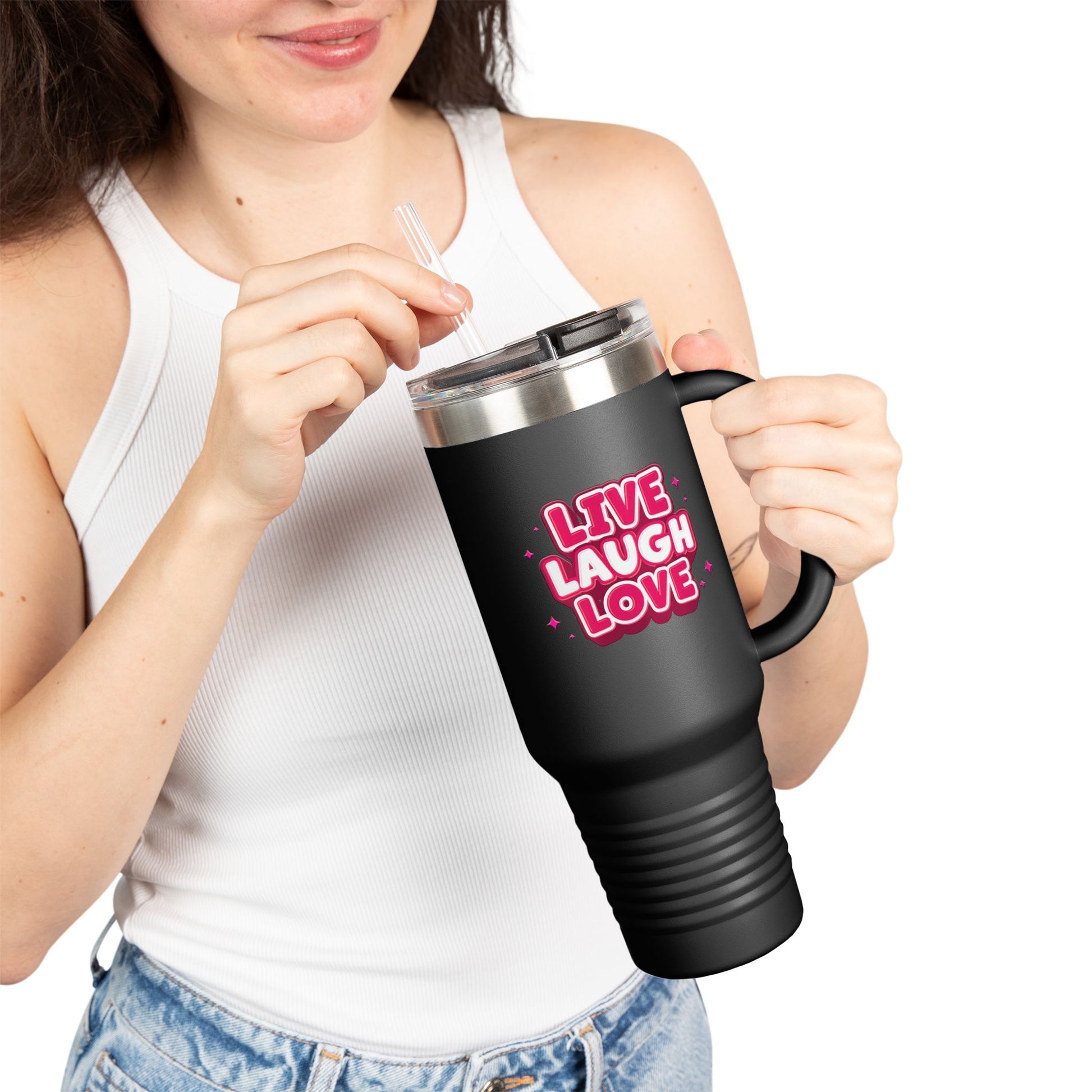Live Laugh Love Statement 40oz Insulated Travel Mug
