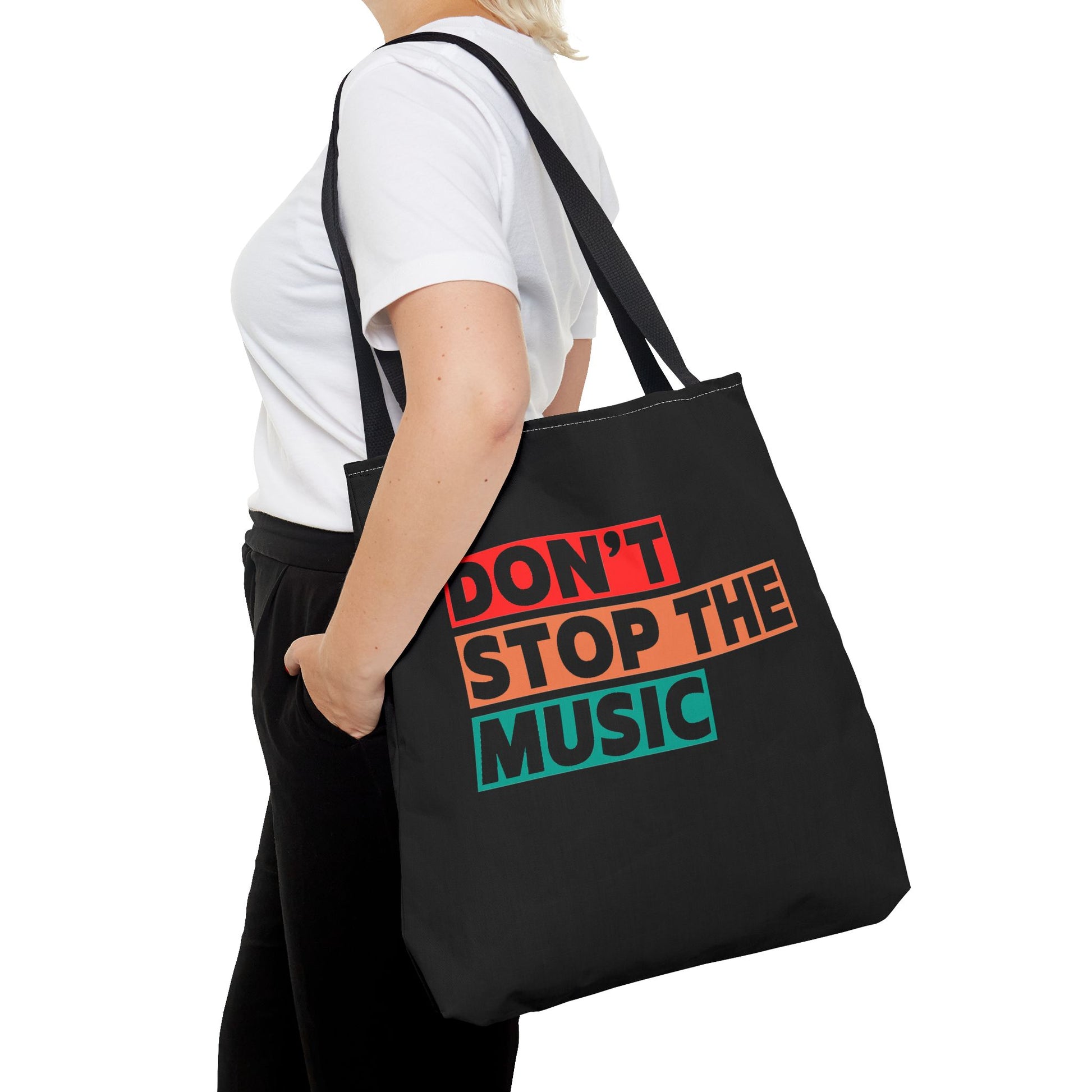 Don't Stop The Music Statement Reusable Shopping Tote Bag
