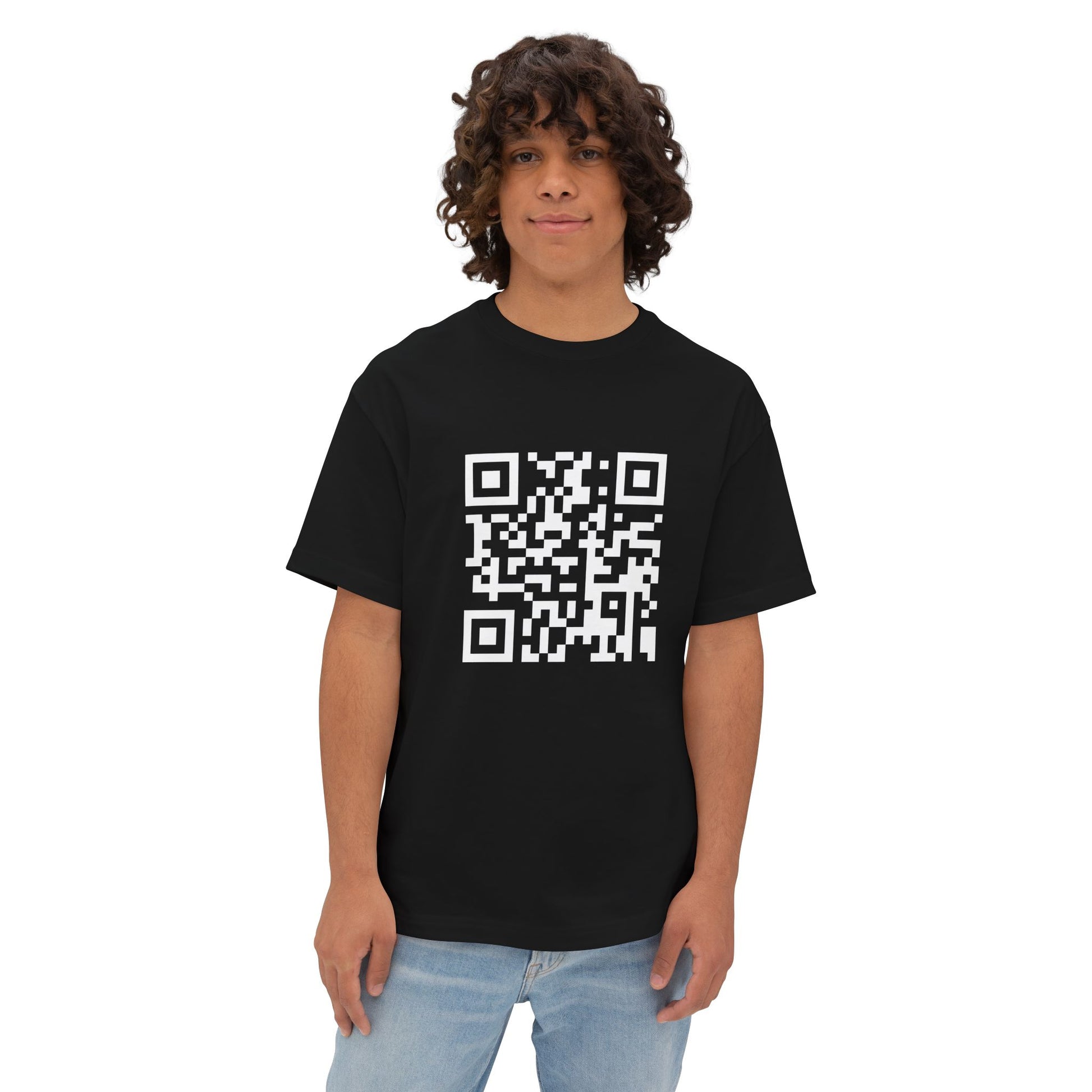QR Code Statement Unisex Oversized Boxy Tee